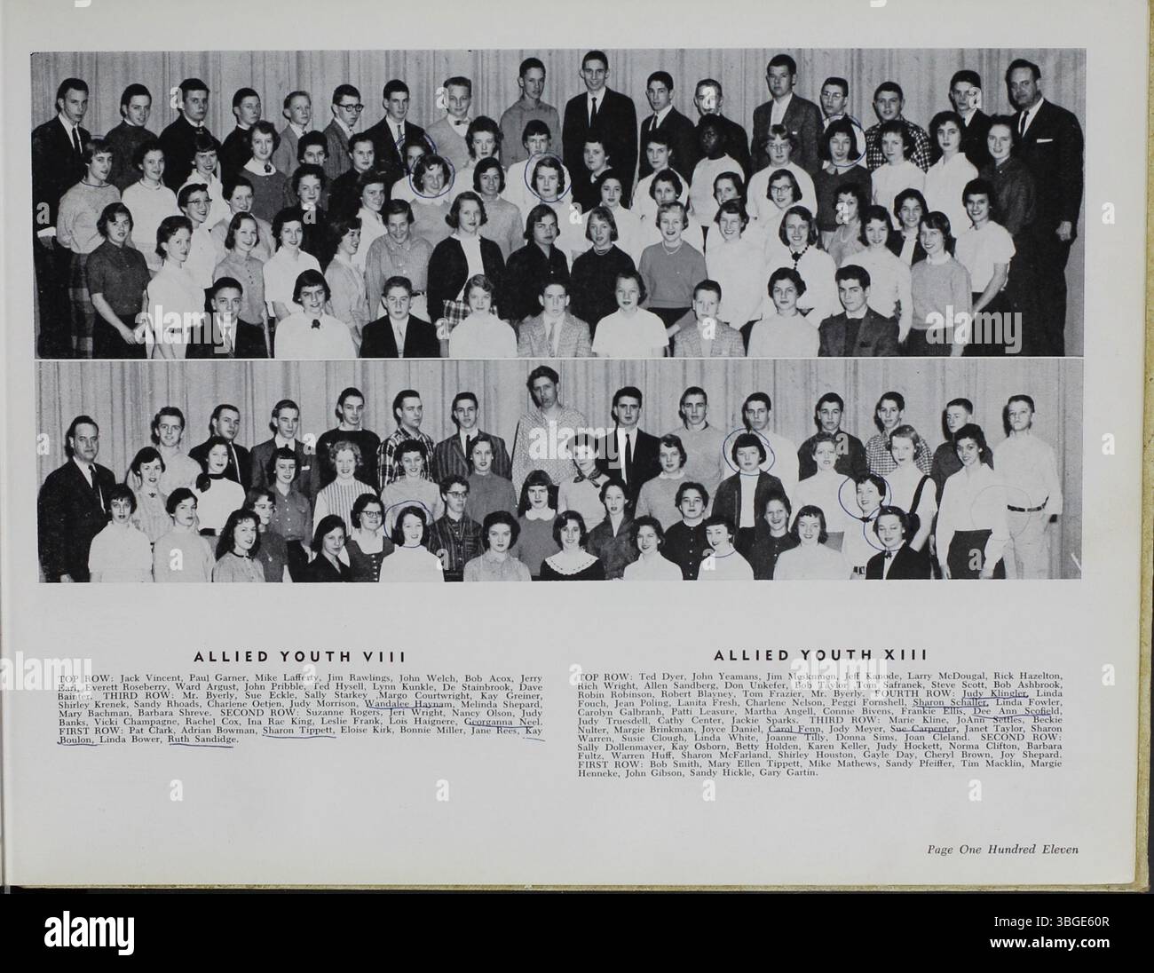 Das Jahrbuch der North High School aus dem Jahr 1958, „Memory Book“, beleuchtet die lange Geschichte der Institution, einschließlich des originalen romanischen Gebäudes aus dem Jahr 1893. Die von Frank L. Packard entworfene Schule wurde 1924 ersetzt und 2012 als Columbus International High School wiedereröffnet. Stockfoto