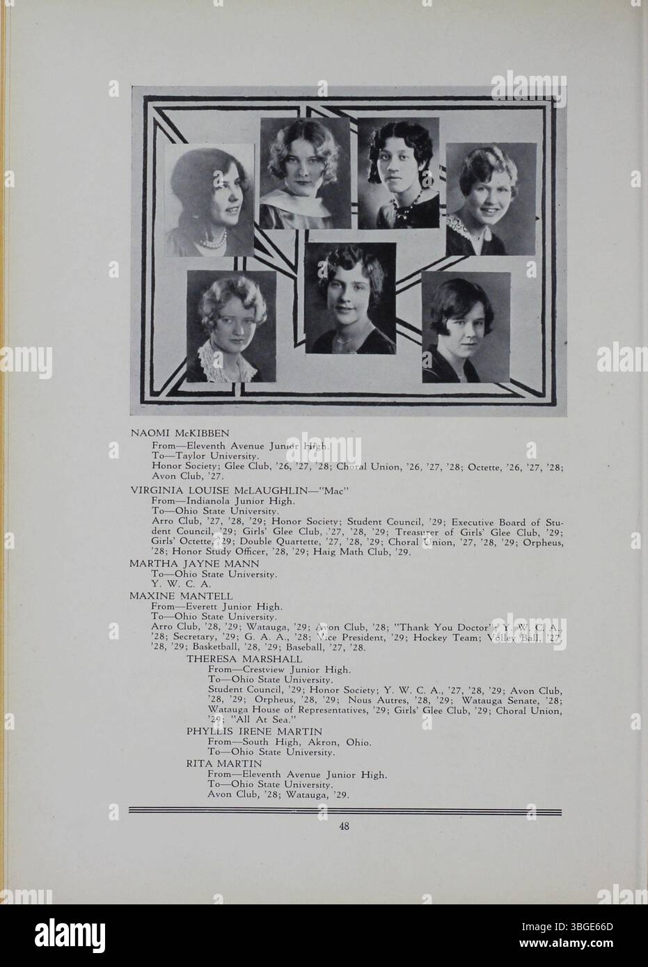 Das Jahrbuch „Polaris Annual“ von 1929 dokumentiert die Geschichte der North High School, wobei der Schwerpunkt auf dem Schulleiter Charles D. Everett und dem ursprünglichen, von Frank L. Packard entworfenen romanischen Revival der Schule liegt. Die Schule zog 1924 um und wurde 2012 als Columbus International High School wiedereröffnet. Stockfoto