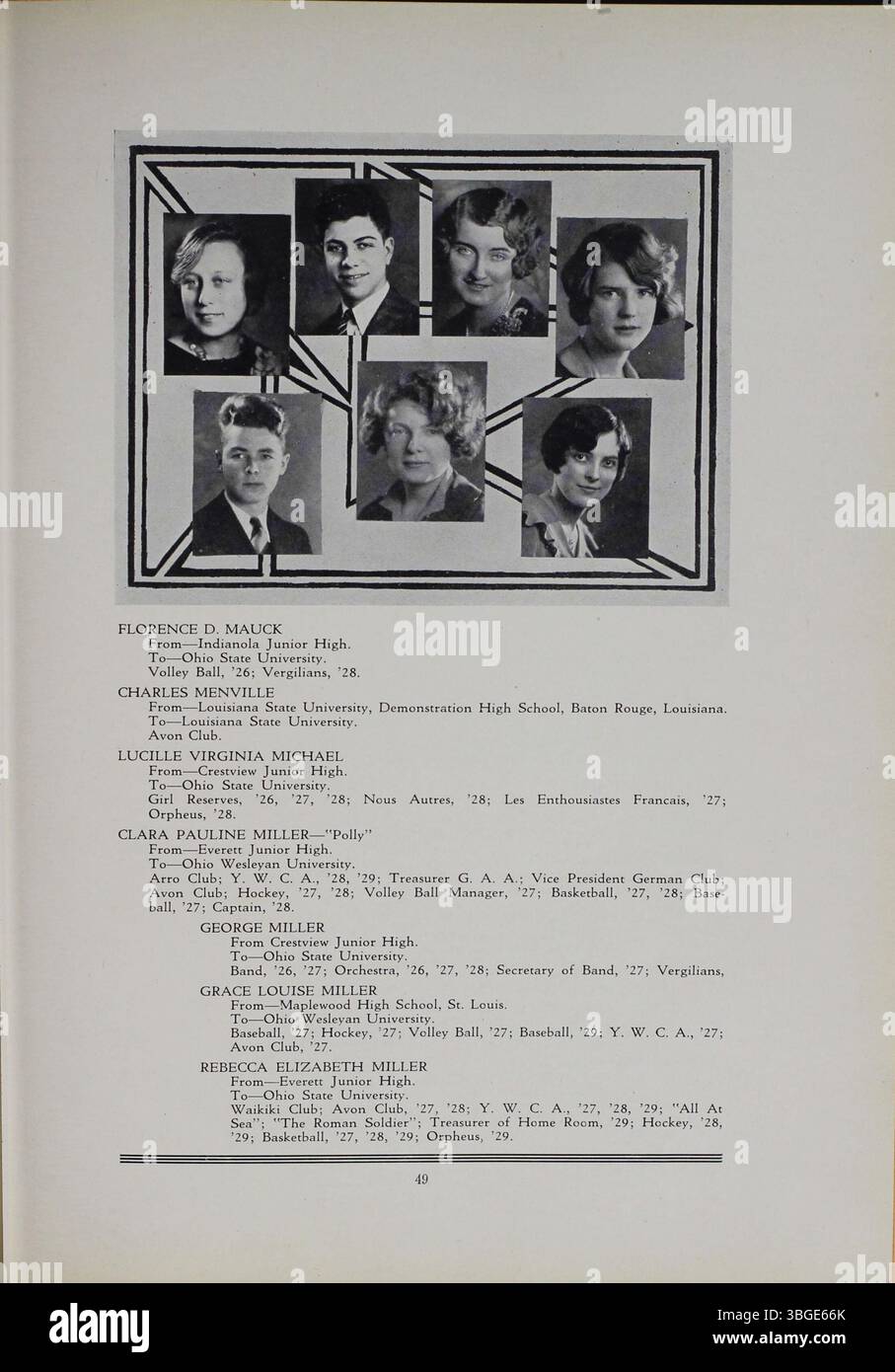 Dieses Jahrbuch der North High School 1929, „The Polaris Annual“, reflektiert das Vermächtnis der Schule, von der Gründung durch Charles D. Everett im Jahr 1893 bis zum Umzug 1924 und der späteren Umwandlung in die Columbus International High School. Stockfoto