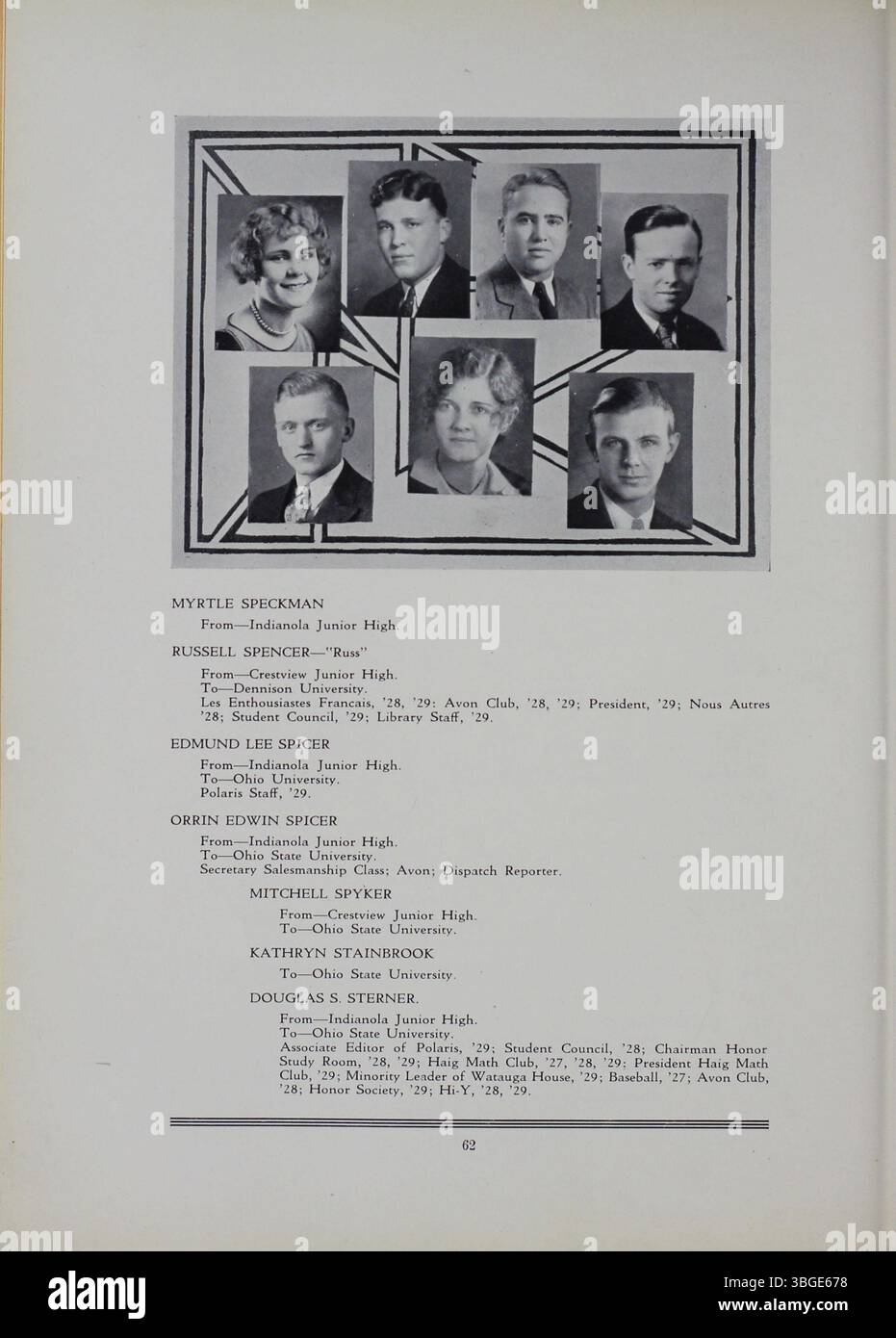 Diese Ausgabe des Polaris Annual von 1929 fängt die Geschichte der North High School ein und betont den Entwurf des Originalgebäudes im romanischen Revival von Frank L. Packard und seine Rolle in der Ausbildung von Columbus. Die Schule wurde 1924 durch ein neues Gebäude ersetzt und 2012 als Columbus International High School wieder eröffnet. Stockfoto