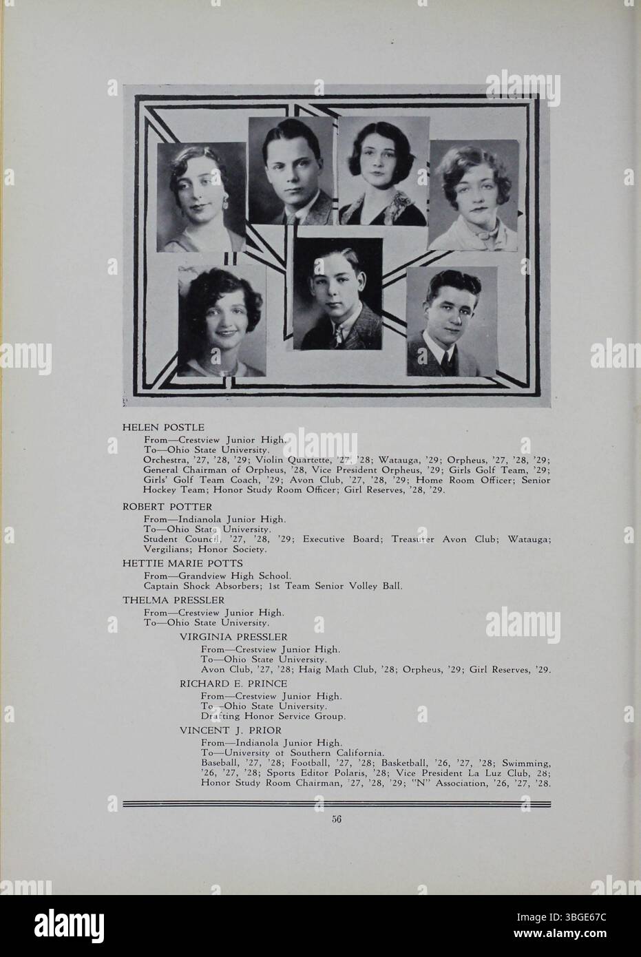 Das Jahrbuch 1929 für die North High School mit dem Titel The Polaris Annual beleuchtet die Geschichte der Einrichtung der Schule im Jahr 1893 und ihre frühe Architektur, entworfen von Frank L. Packard. Das Jahrbuch enthält Informationen über den Umzug der Schule und deren spätere Schließung 1979, bevor es 2012 als Columbus International High School wieder eröffnet wurde. Stockfoto