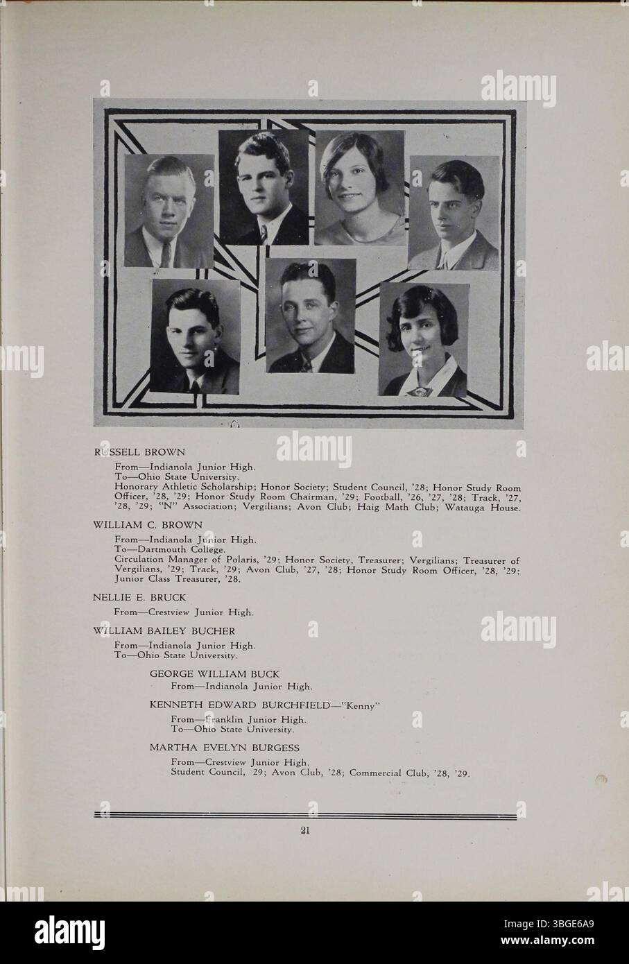 Das Jahrbuch der North High School 1929, The Polaris Annual, erinnert an die von Frank L. Packard entworfene Architektur im romanischen Revival. Sie umfasst die Geschichte der Schule von ihrer Gründung im Jahr 1893 bis zu ihrer Verlegung im Jahr 1924 und ihrer späteren Wiedereröffnung im Jahr 2012 als Columbus International High School, nachdem sie 1979 geschlossen wurde. Stockfoto