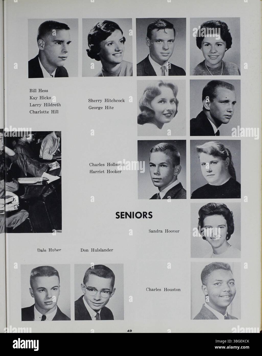 Das Jahrbuch „Memory Book“ von 1961 dokumentiert die Geschichte der North High School von ihrer Gründung im Jahr 1893 bis zu ihrer Schließung im Jahr 1979. Das ursprüngliche Gebäude, entworfen von Frank L. Packard, wurde durch ein neues Gebäude an der 100 East Arcadia Avenue ersetzt, die später die Columbus International High School beherbergte. Stockfoto