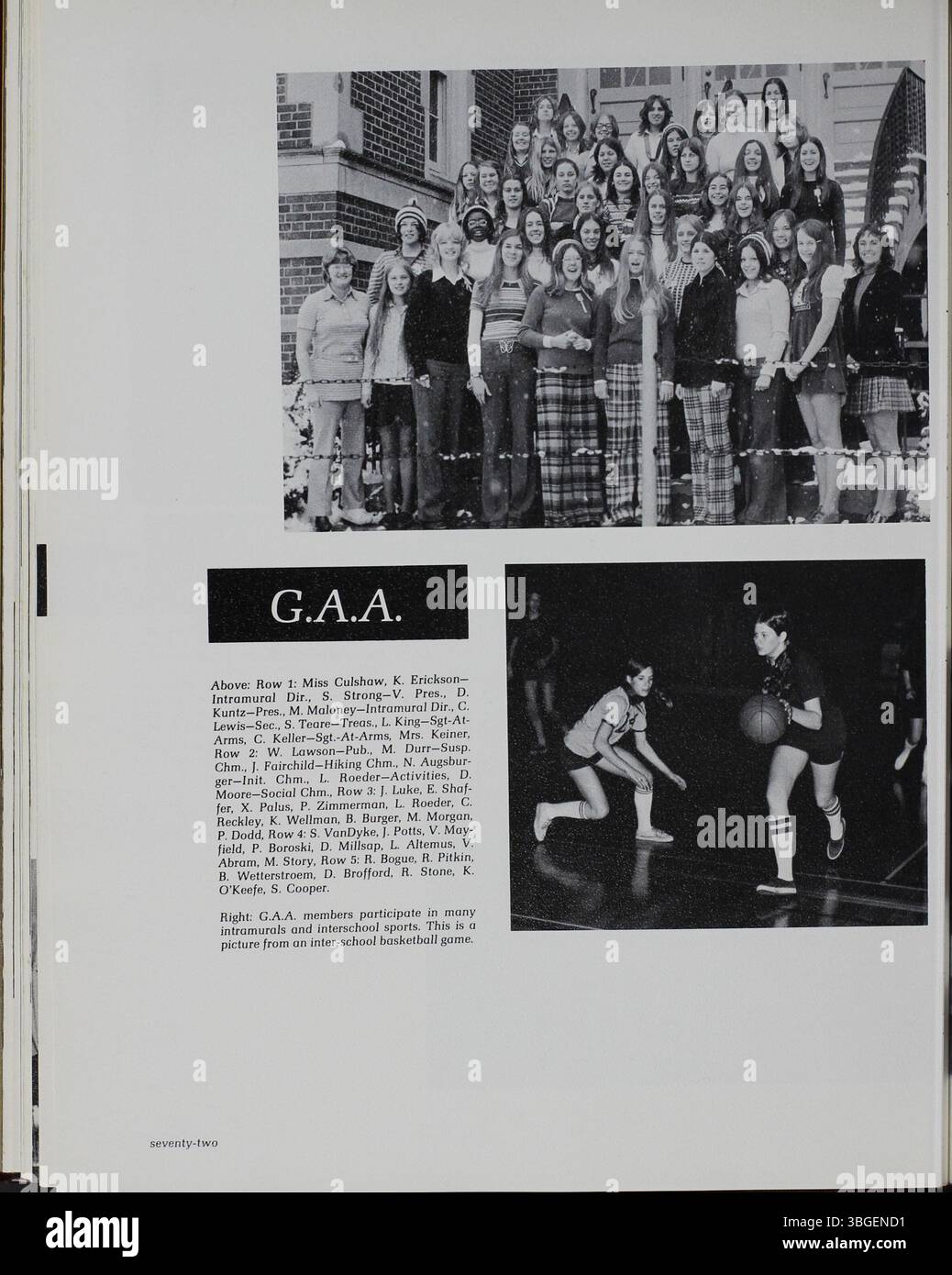 Das Jahrbuch der North High School von 1973 mit dem Titel „Memory Book“ dokumentiert die Geschichte der Schule, einschließlich der Eröffnung von 1893 durch den Direktor Charles D. Everett und der 1924 erfolgten Ersetzung des ursprünglichen romanischen Revival-Gebäudes. Die Schule wurde 1979 geschlossen und 2012 als Columbus International High School wiedereröffnet. Stockfoto
