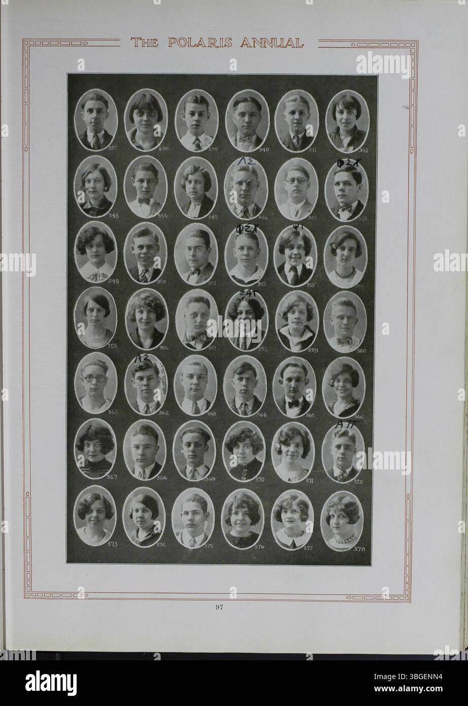 Im Jahrbuch „Polaris Annual“ 1926 wird die Geschichte der North High School dokumentiert. Das ursprüngliche Gebäude von 1893 wurde 1924 durch ein neues Gebäude an der 100 East Arcadia Avenue ersetzt. Die Schule wurde 1979 geschlossen, aber 2012 wieder als Columbus International High School eröffnet, die den Klassen 7 bis 12 dient. Stockfoto