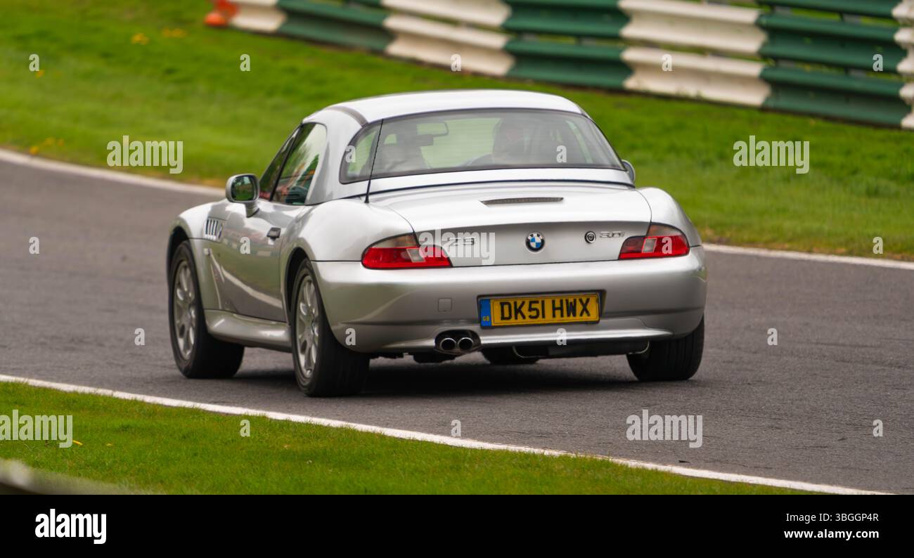 Z3, BMW, bayerischer Automobilhersteller, Roadster, 3Ltr., 2 Sitzer, 2 Türer, 2001, Built America, South Carolina, Werk, Spartanburg, Renntag Cadwell Park. Stockfoto