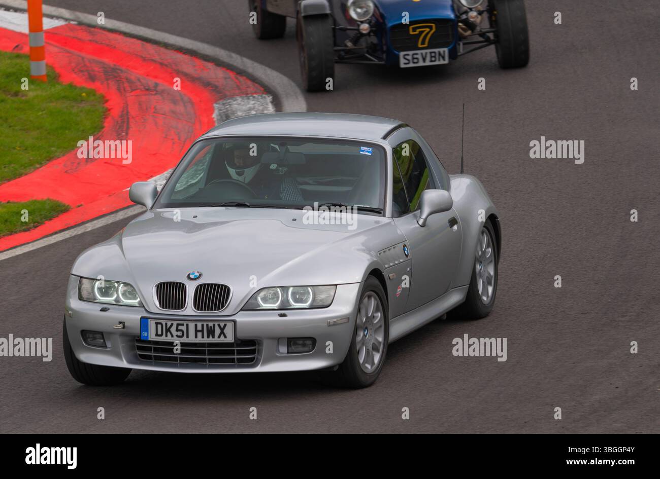 Z3, BMW, bayerischer Automobilhersteller, Roadster, 3Ltr., 2 Sitzer, 2 Türer, 2001, Built America, South Carolina, Werk, Spartanburg, Renntag Cadwell Park. Stockfoto