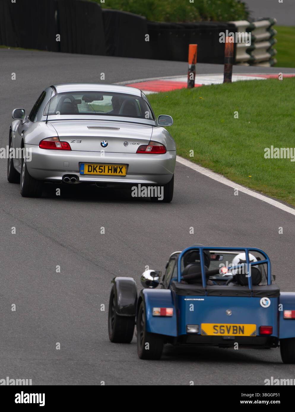 Z3, BMW, bayerischer Automobilhersteller, Roadster, 3Ltr., 2 Sitzer, 2 Türer, 2001, Built America, South Carolina, Werk, Spartanburg, Renntag Cadwell Park. Stockfoto