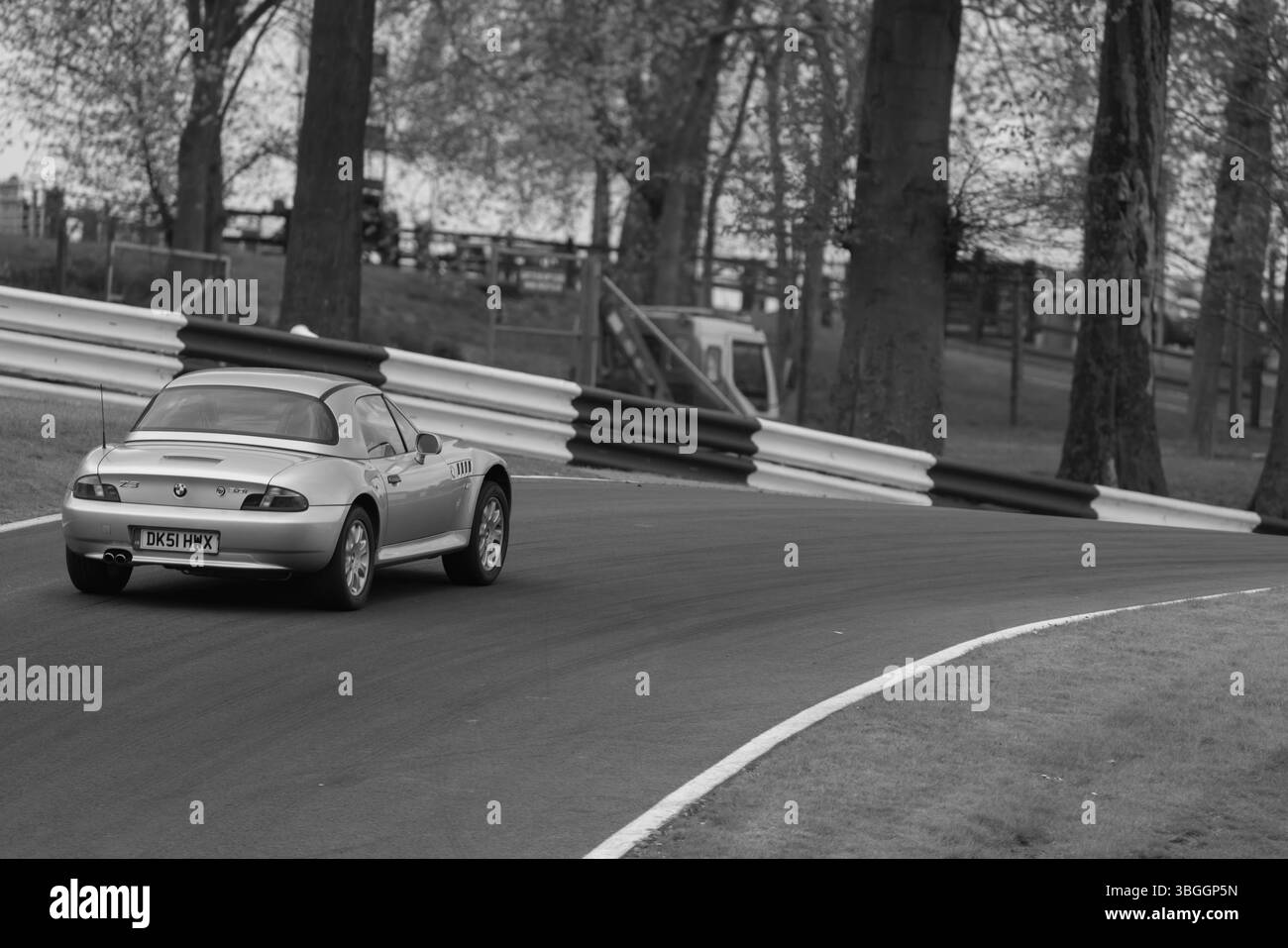 Z3, BMW, bayerischer Automobilhersteller, Roadster, 3Ltr., 2 Sitzer, 2 Türer, 2001, Built America, South Carolina, Werk, Spartanburg, Renntag Cadwell Park. Stockfoto