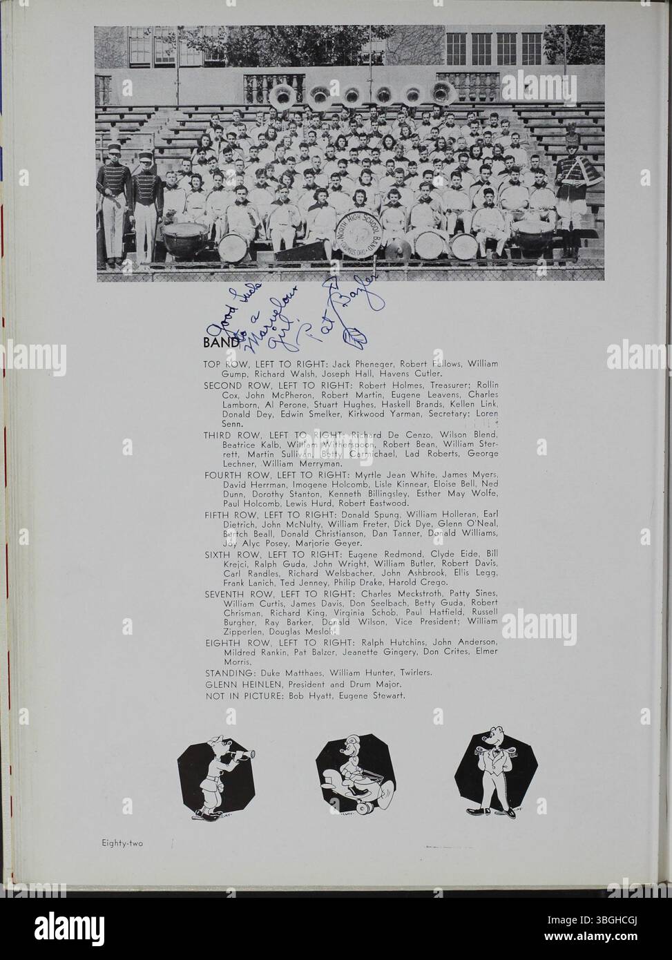 Das Jahrbuch „Memory Book“ der North High School 1941 beleuchtet die Entwicklung der Schule. Das 1893 erbaute und von Frank L. Packard entworfene Gebäude wurde 1924 ersetzt. Die Schule wurde 1979 geschlossen, aber 2012 als Columbus International High School wieder eröffnet. Stockfoto