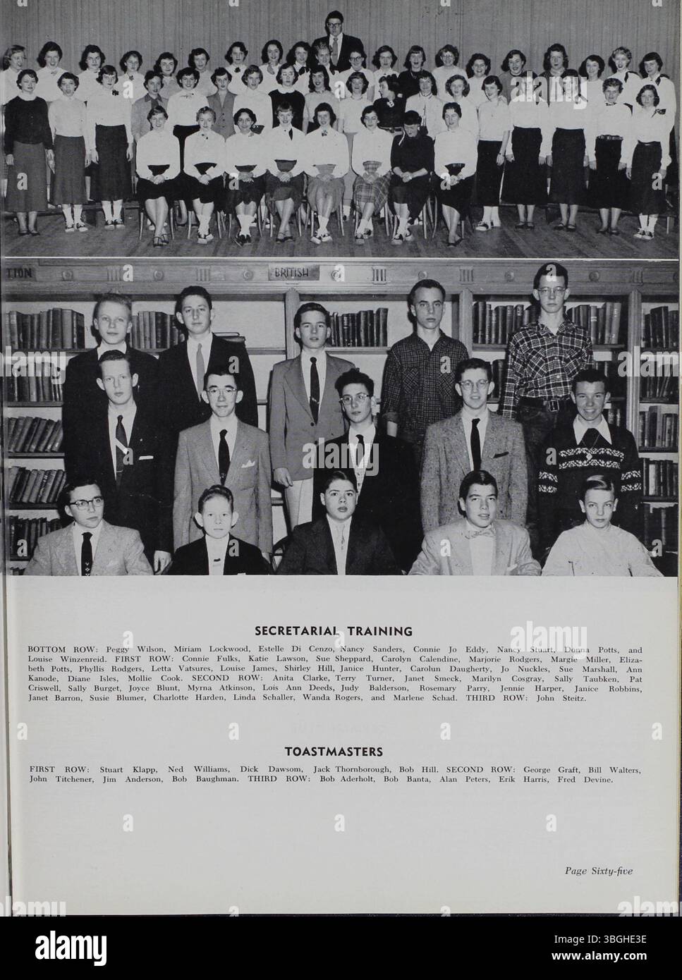 Die 1954 erschienene Ausgabe des Jahrbuchs Memory Book der North High School dokumentiert die historische Entwicklung der Schule. Das 1893 erbaute und von Frank L. Packard entworfene Gebäude wurde 1924 ersetzt. Die Schule schloss 1979 aufgrund der abnehmenden Einschreibung, wurde aber 2012 als Columbus International High School wieder eröffnet. Stockfoto