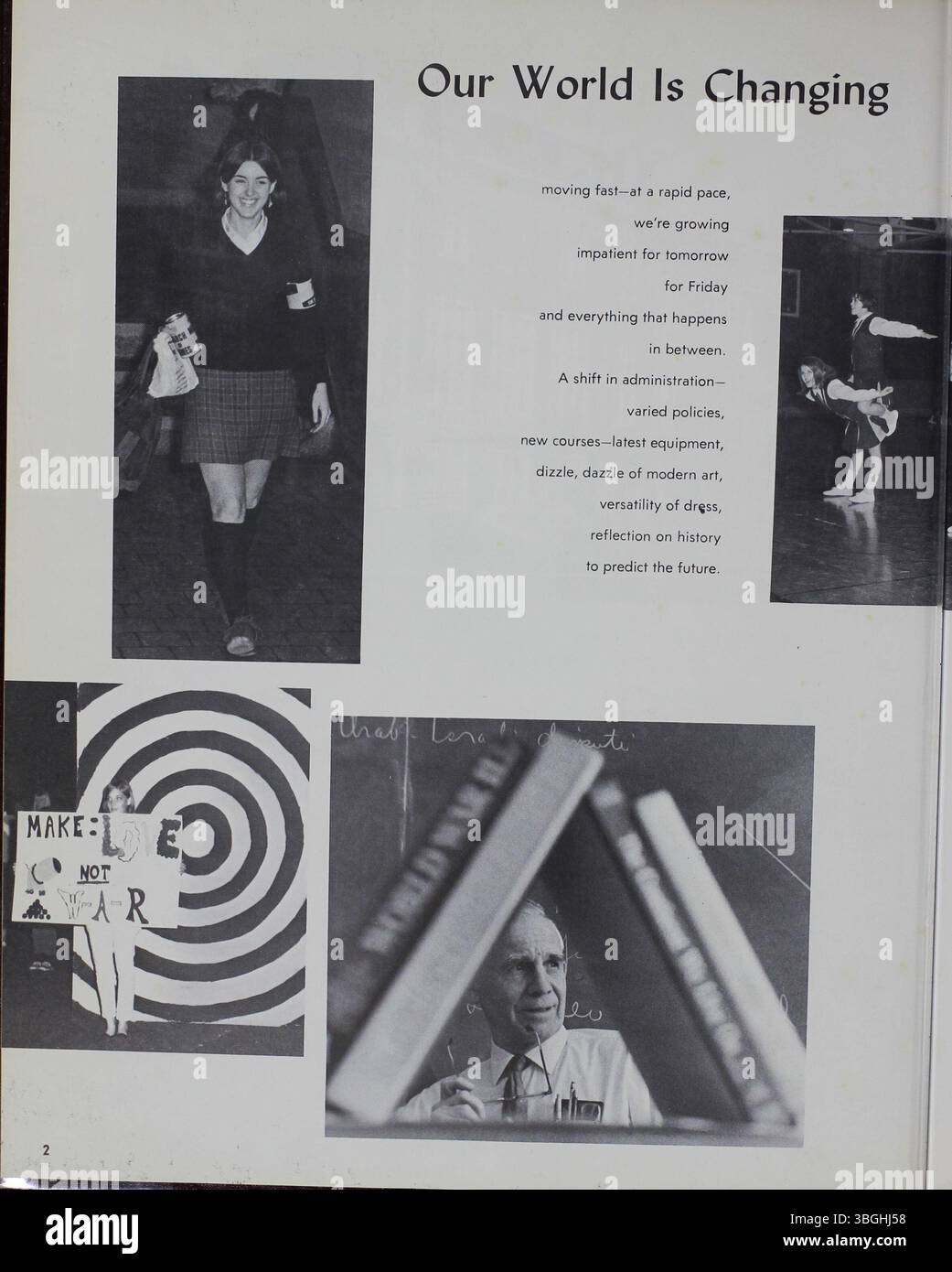 Das Jahrbuch 1969 der North High School mit dem Titel Memory Book beleuchtet die Geschichte der Schule, einschließlich ihrer Gründung im Jahr 1892, der Umzug 1924 in die East Arcadia Avenue und ihre Schließung im Jahr 1979. Die Schule wurde 2012 als Columbus International High School wiedereröffnet. Stockfoto