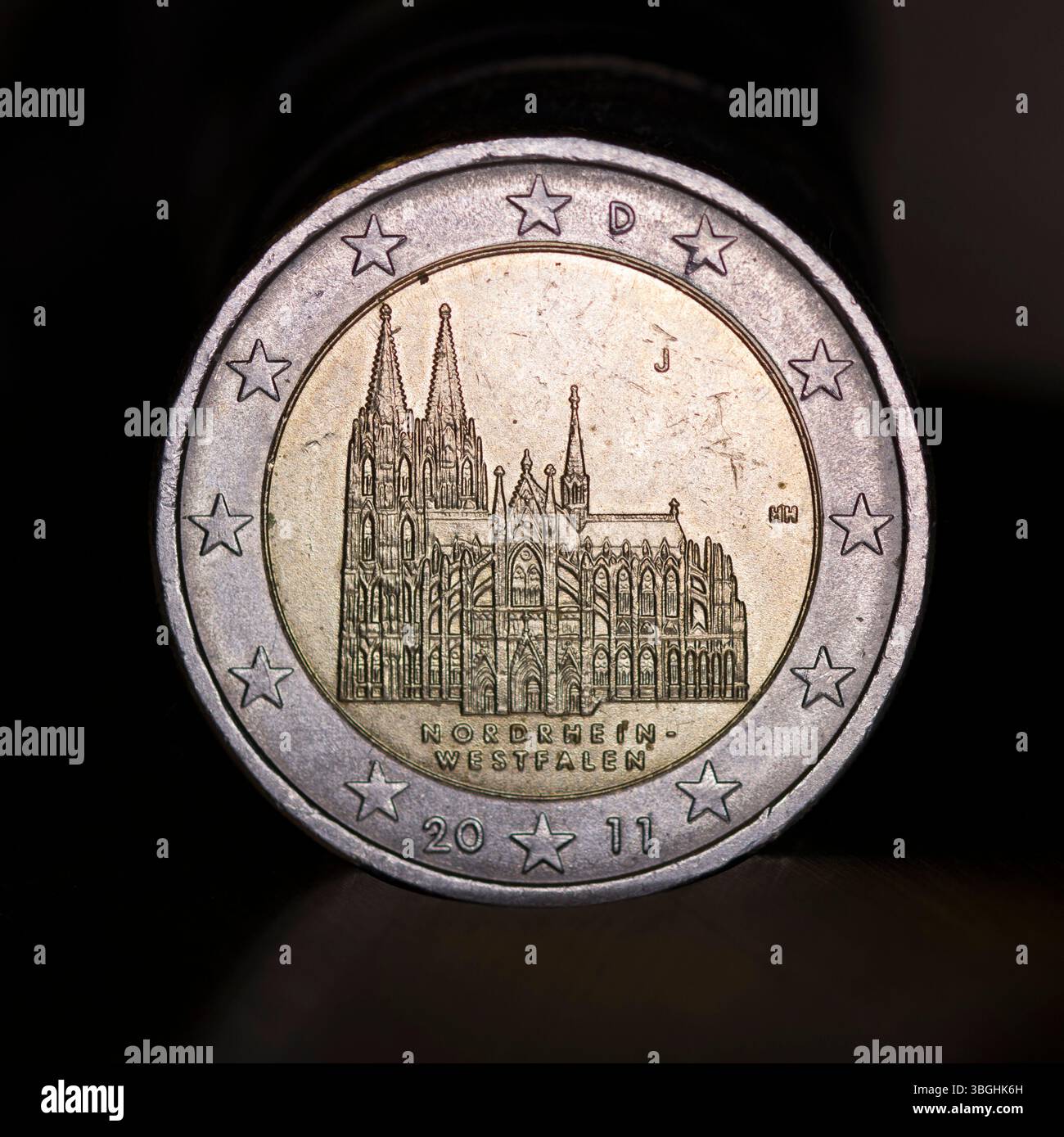 2-Euro-Gedenkmünze - Kölner Dom Stockfoto