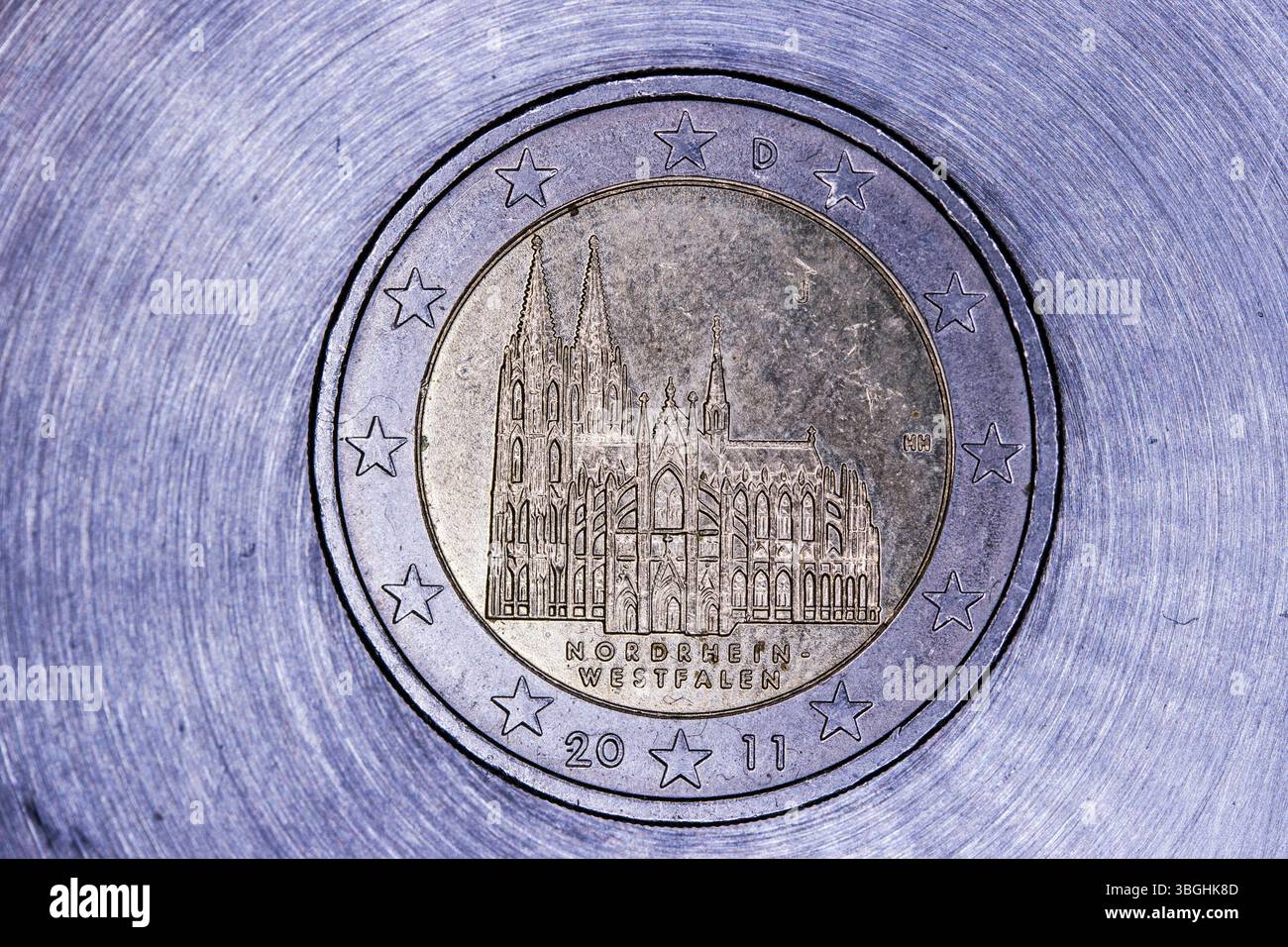 2-Euro-Gedenkmünze - Kölner Dom Stockfoto