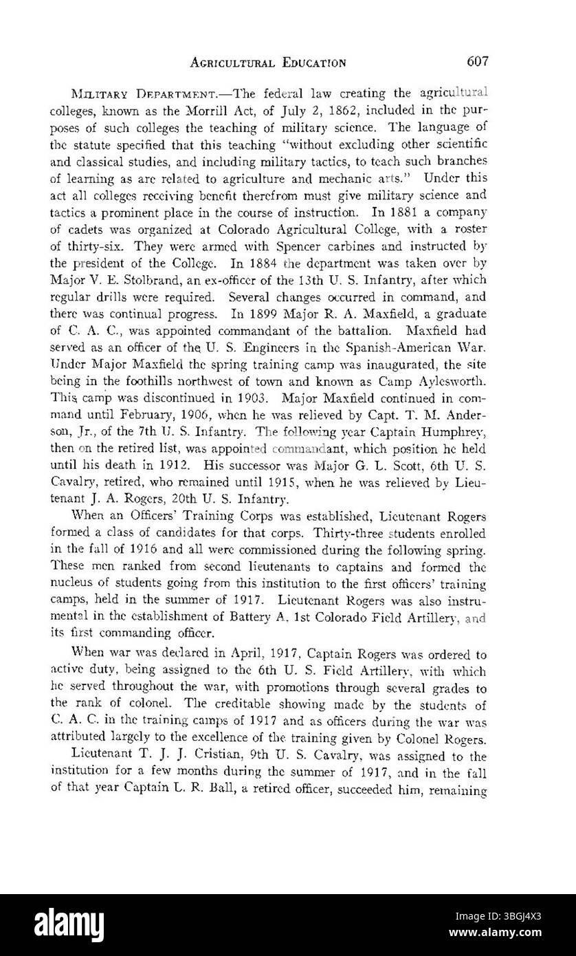 Seite 604 untersucht die Rolle von Wasserwirtschaft und Bewässerung bei der Transformation der trockenen Landschaft Colorados für eine nachhaltige Landwirtschaft im frühen 20. Jahrhundert. Stockfoto