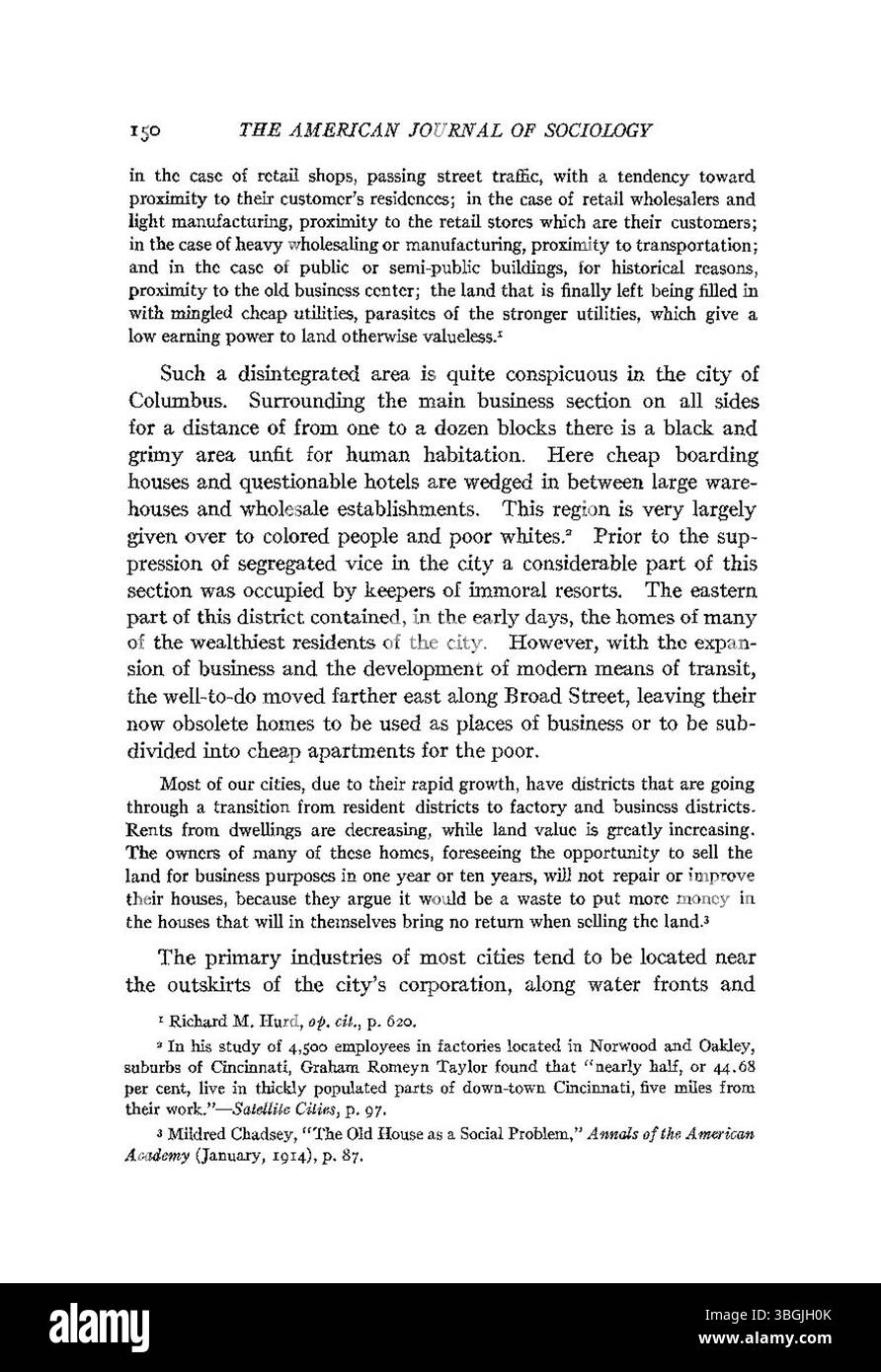 The Neighborhood, September 1921, untersucht ethnische und rassische Merkmale verschiedener Stadtteile in Columbus, Ohio, wobei der Schwerpunkt auf dem lokalen Leben und der Zusammensetzung der Gemeinschaft liegt. Stockfoto