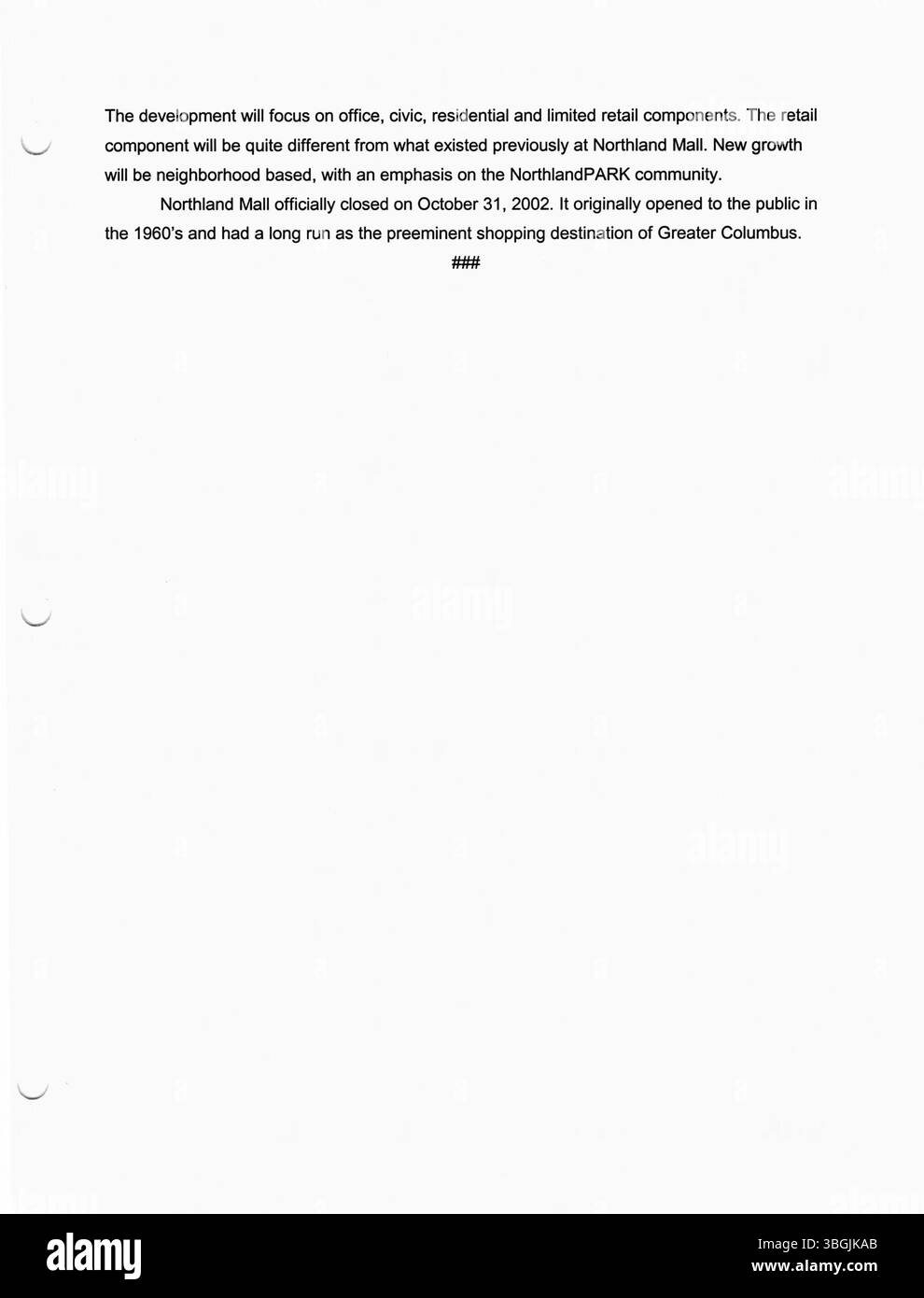 Die Pressemitteilungen von Bürgermeister Michael Coleman aus dem Jahr 2003 dokumentieren politische und soziale Entwicklungen in Columbus. Coleman war der erste afroamerikanische Bürgermeister der Stadt und war von 2000 bis 2016 maßgeblich an der Gestaltung der lokalen Politik und der Regierungsführung beteiligt. Stockfoto