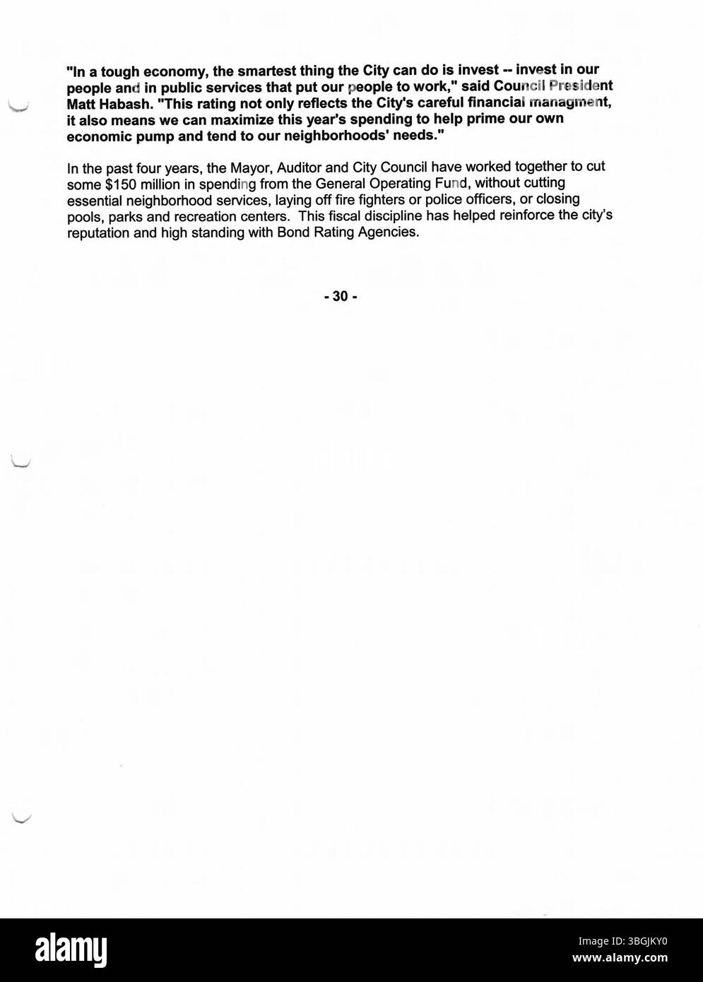 Pressemitteilungen aus dem Büro von Bürgermeister Michael Coleman im Jahr 2004 reflektieren seine politischen Aktionen, seine Beteiligung an der stadtverwaltung und seine Führung in Columbus, Ohio. Als erster afroamerikanischer Bürgermeister prägte Colemans Amtszeit von 2000 bis 2016 das Wachstum der Stadt, die Stadtpolitik und den öffentlichen Dienst. Stockfoto
