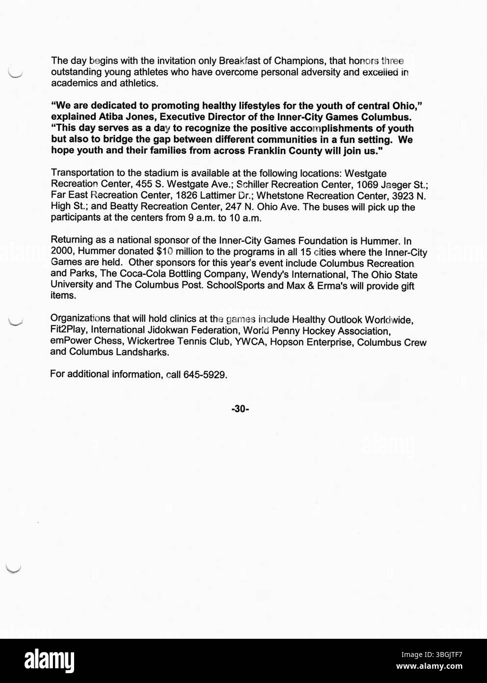 Diese Sammlung enthält Pressemitteilungen aus dem Jahr 2002, die vom Büro des Bürgermeisters Michael Coleman herausgegeben wurden, der als erster afroamerikanischer Bürgermeister von Columbus diente. Colemans Amtszeit als Bürgermeister erstreckte sich von 2000 bis 2016, mit bemerkenswerten Leistungen in der lokalen Verwaltung und der Führung der Gemeinden. Stockfoto