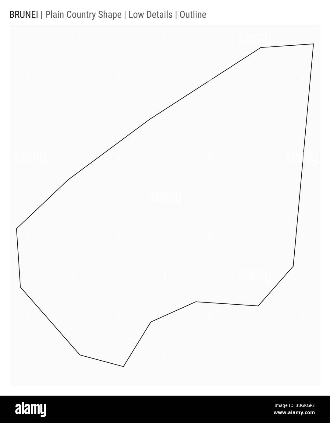 Brunei einfache Landkarte. Geringe Details. Umrissstil. Die Form von Brunei. Vektorabbildung. Stock Vektor