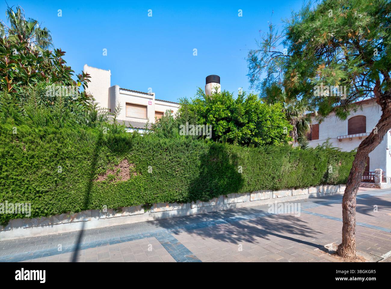 Blick auf das Haus, Architektur, Stadtrundfahrt, Santiago de la Ribera, Mar Menor, autonome Region Murcia, Spanien, Stockfoto