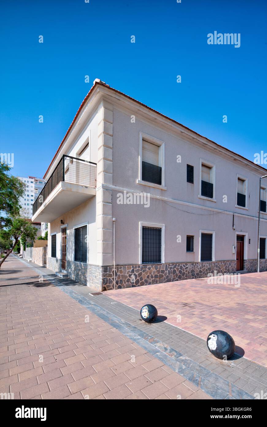 Blick auf das Haus, Architektur, Stadtrundfahrt, Santiago de la Ribera, Mar Menor, autonome Region Murcia, Spanien, Stockfoto