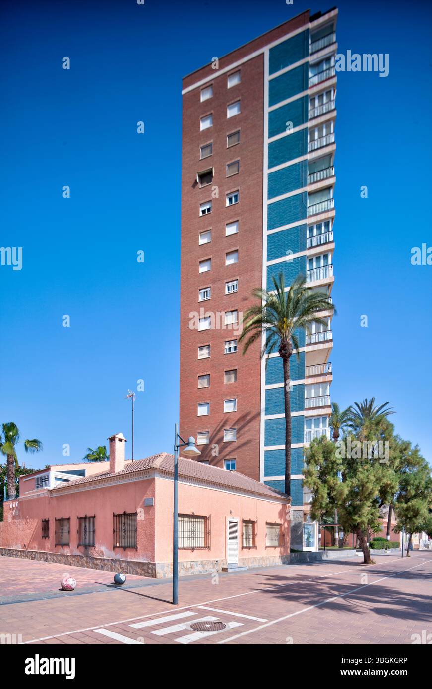 Blick auf das Haus, Architektur, Stadtrundfahrt, Santiago de la Ribera, Mar Menor, autonome Region Murcia, Spanien, Stockfoto