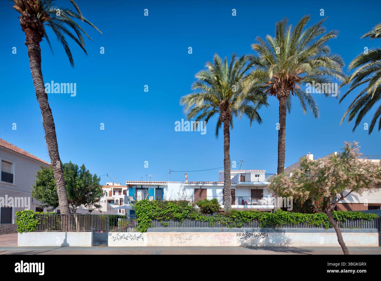 Blick auf das Haus, Architektur, Stadtrundfahrt, Santiago de la Ribera, Mar Menor, autonome Region Murcia, Spanien, Stockfoto