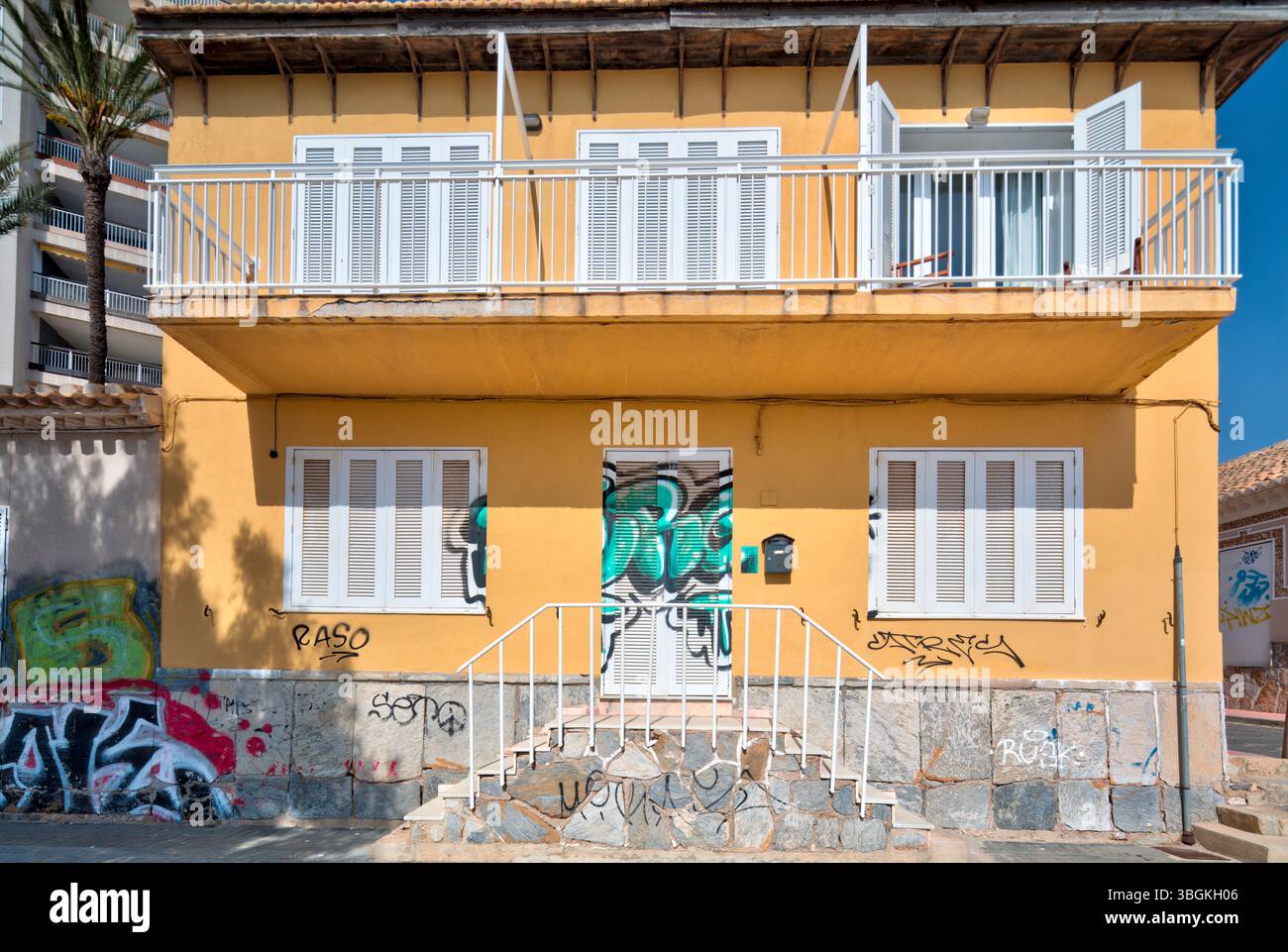 Blick auf das Haus, Architektur, Stadtrundfahrt, Santiago de la Ribera, Mar Menor, autonome Region Murcia, Spanien, Stockfoto