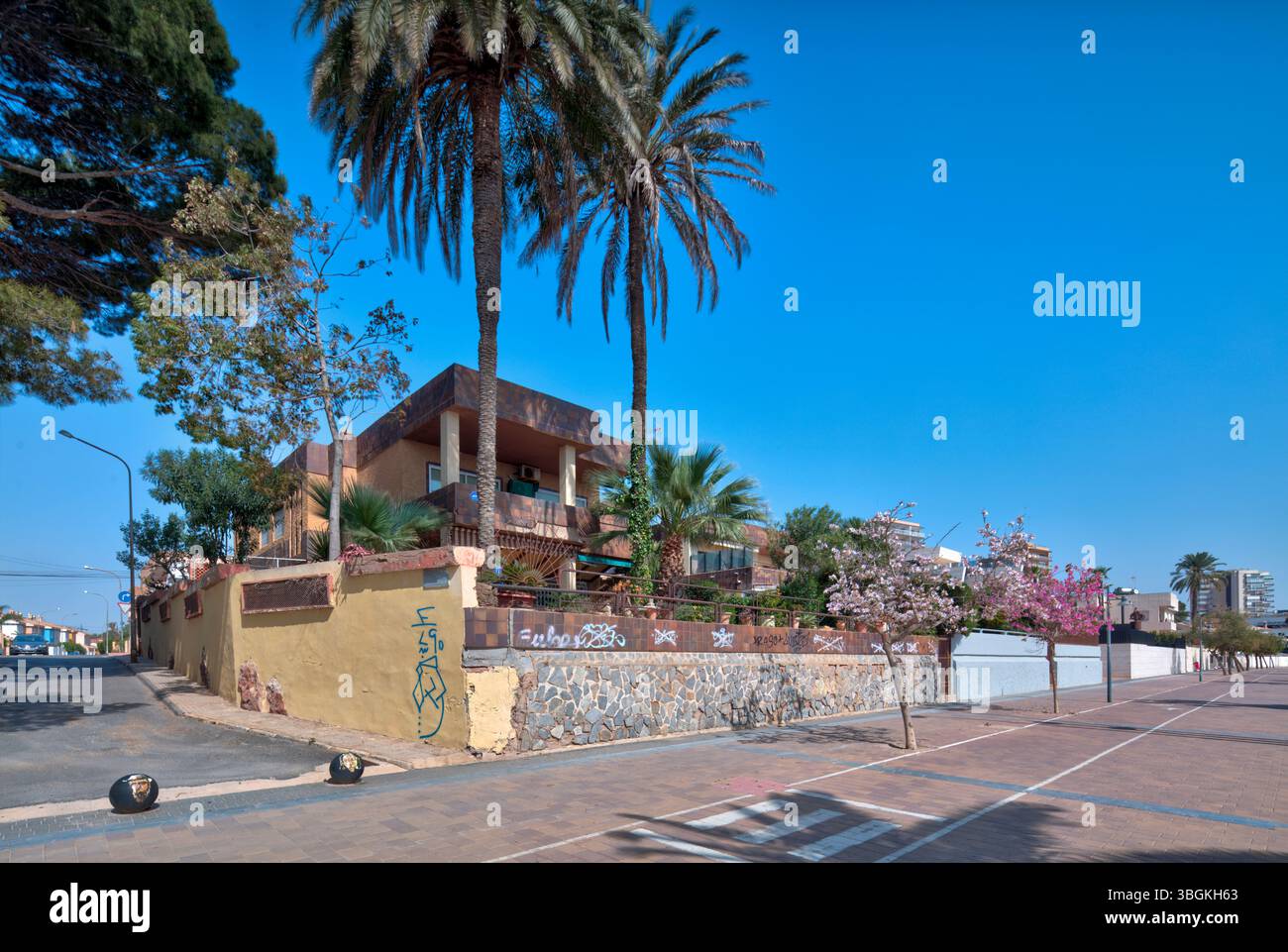 Blick auf das Haus, Architektur, Stadtrundfahrt, Santiago de la Ribera, Mar Menor, autonome Region Murcia, Spanien, Stockfoto