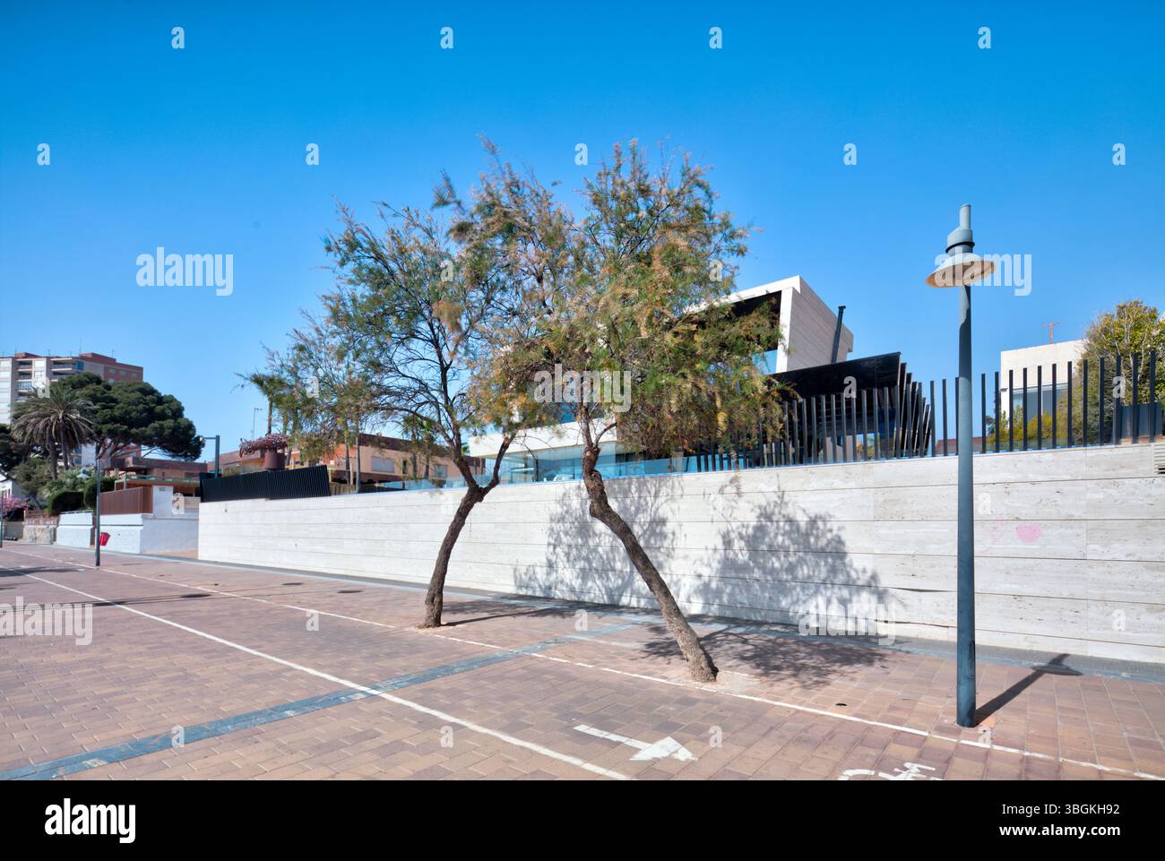 Blick auf das Haus, Architektur, Stadtrundfahrt, Santiago de la Ribera, Mar Menor, autonome Region Murcia, Spanien, Stockfoto