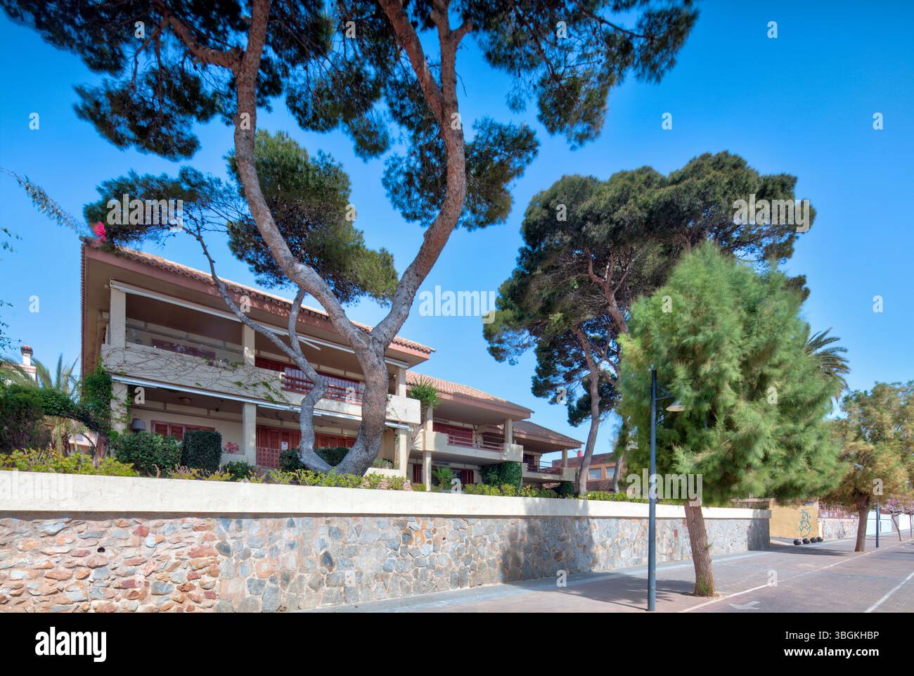 Blick auf das Haus, Architektur, Stadtrundfahrt, Santiago de la Ribera, Mar Menor, autonome Region Murcia, Spanien, Stockfoto