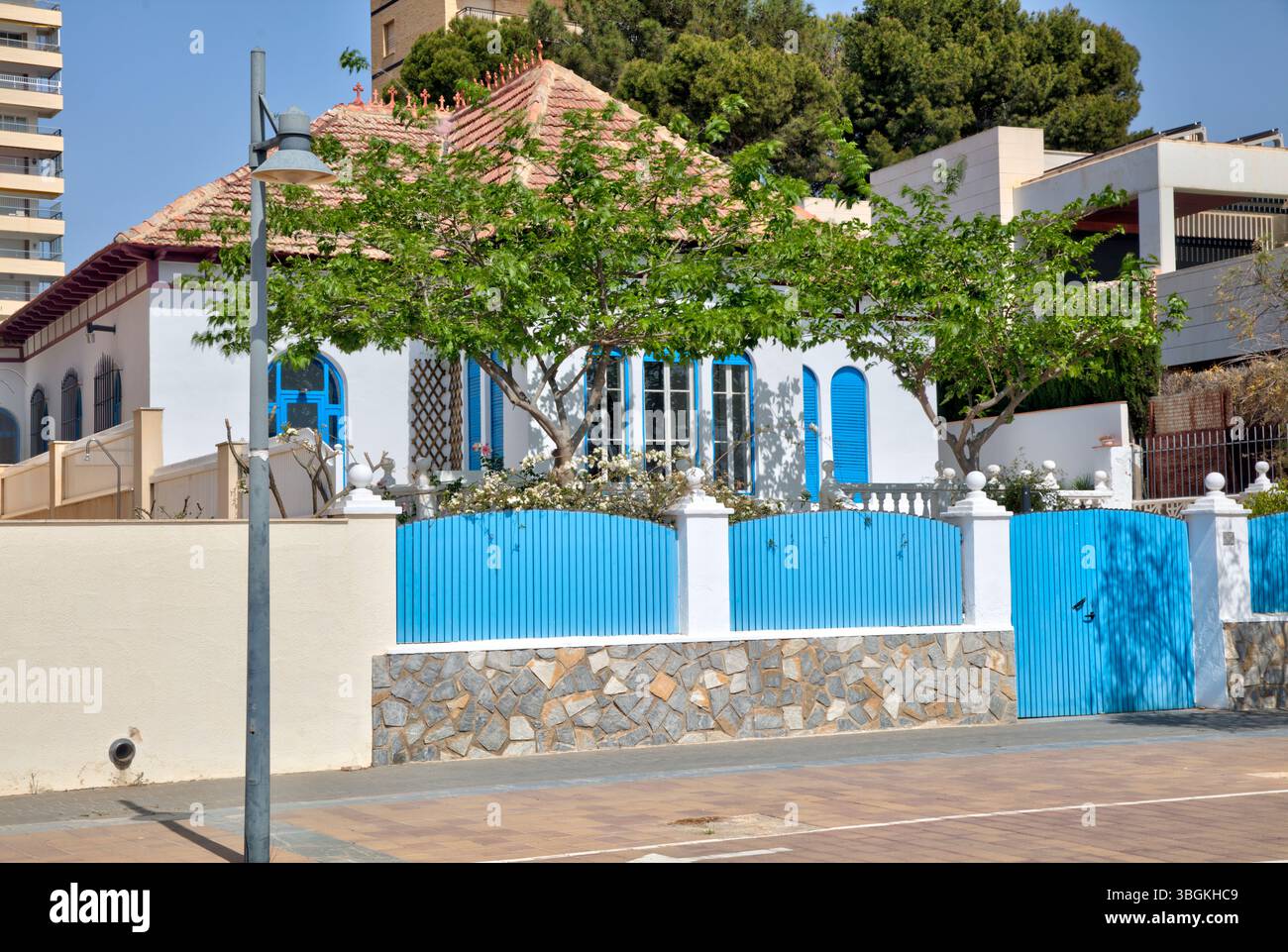 Blick auf das Haus, Architektur, Stadtrundfahrt, Santiago de la Ribera, Mar Menor, autonome Region Murcia, Spanien, Stockfoto