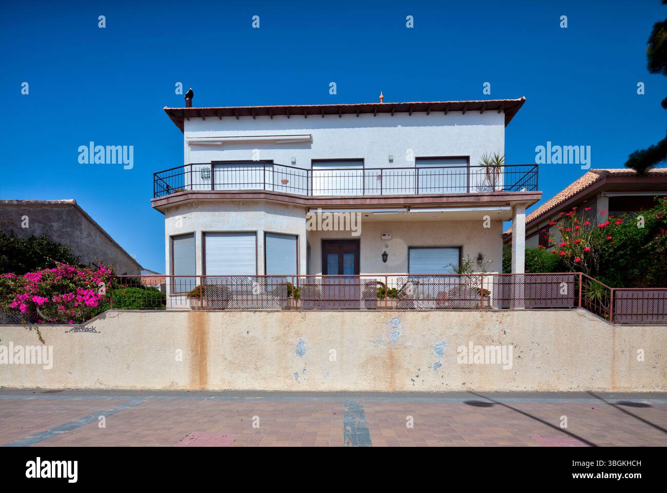 Blick auf das Haus, Architektur, Stadtrundfahrt, Santiago de la Ribera, Mar Menor, autonome Region Murcia, Spanien, Stockfoto