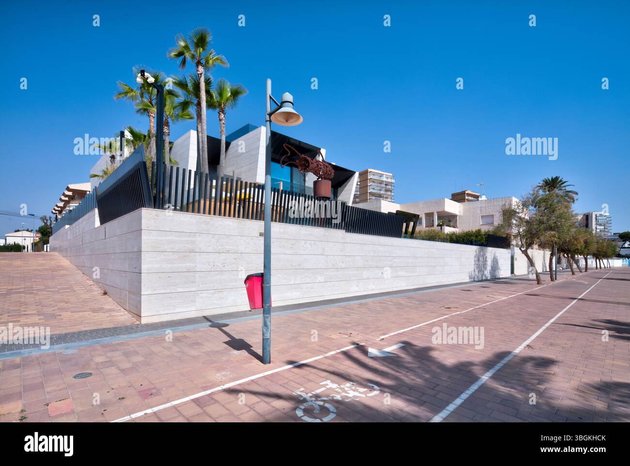 Blick auf das Haus, Architektur, Stadtrundfahrt, Santiago de la Ribera, Mar Menor, autonome Region Murcia, Spanien, Stockfoto