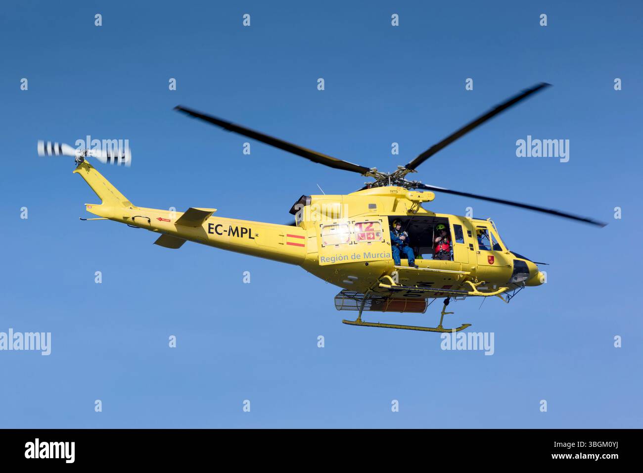 Festival Aereo San Javier, Flugschau, Rettung, Hubschrauber, Übung, Santiago de la Ribera, Mar Menor, autonome Region Murcia, Spanien, Stockfoto