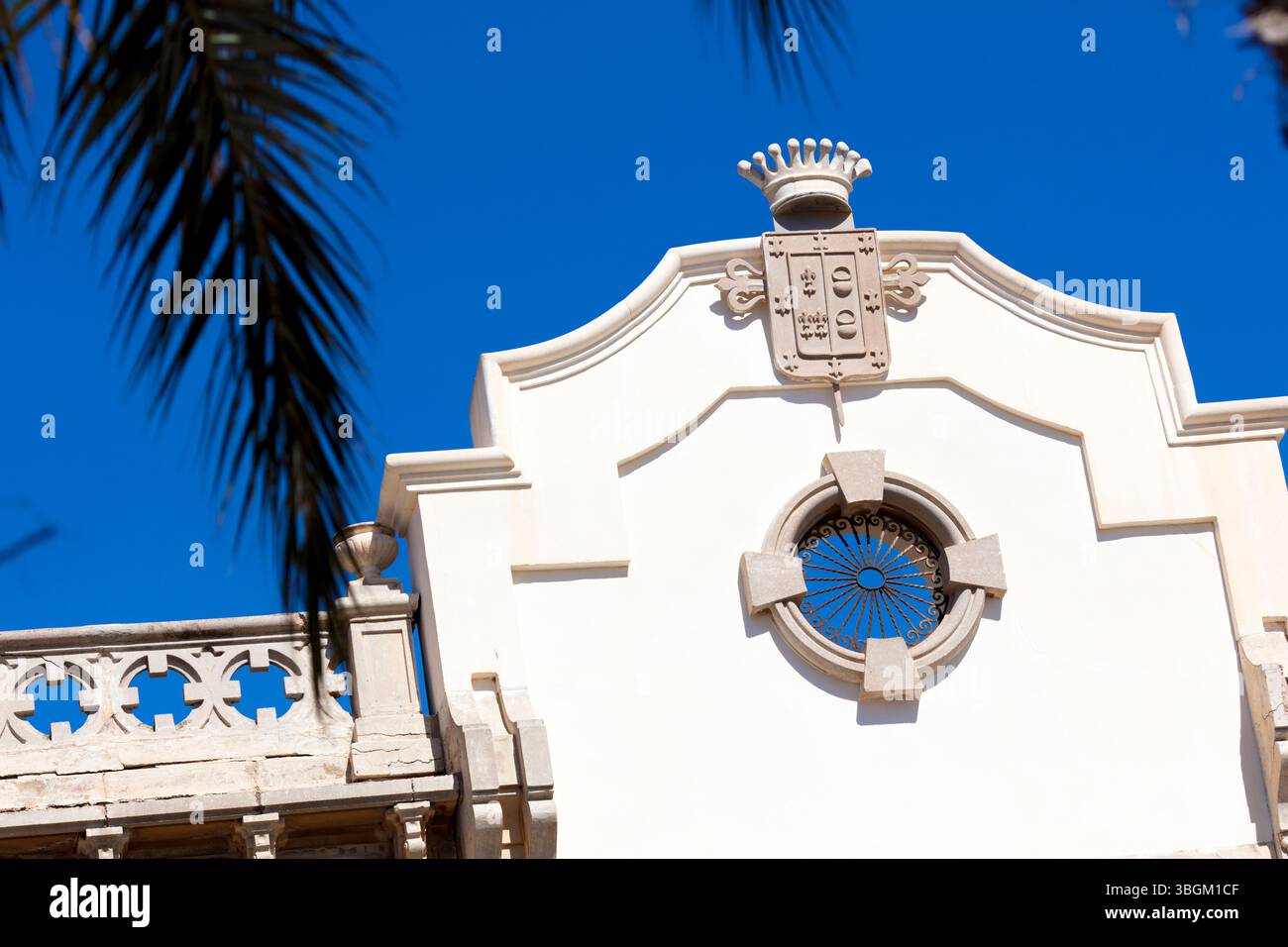 Blick auf das Haus, Fassade, Architektur, Stadtbesichtigung, Santiago de la Ribera, Mar Menor, autonome Region Murcia, Spanien, Stockfoto