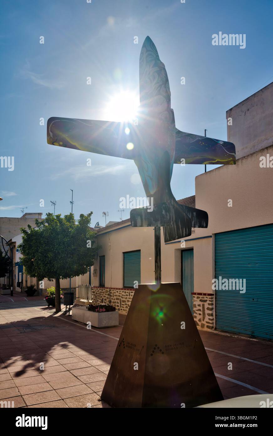 Blick auf das Haus, Fassade, Architektur, Stadtbesichtigung, Santiago de la Ribera, Mar Menor, autonome Region Murcia, Spanien, Stockfoto