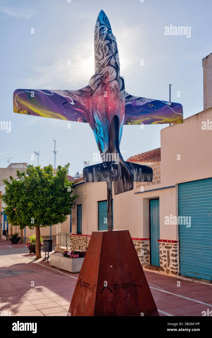 Blick auf das Haus, Fassade, Architektur, Stadtbesichtigung, Santiago de la Ribera, Mar Menor, autonome Region Murcia, Spanien, Stockfoto