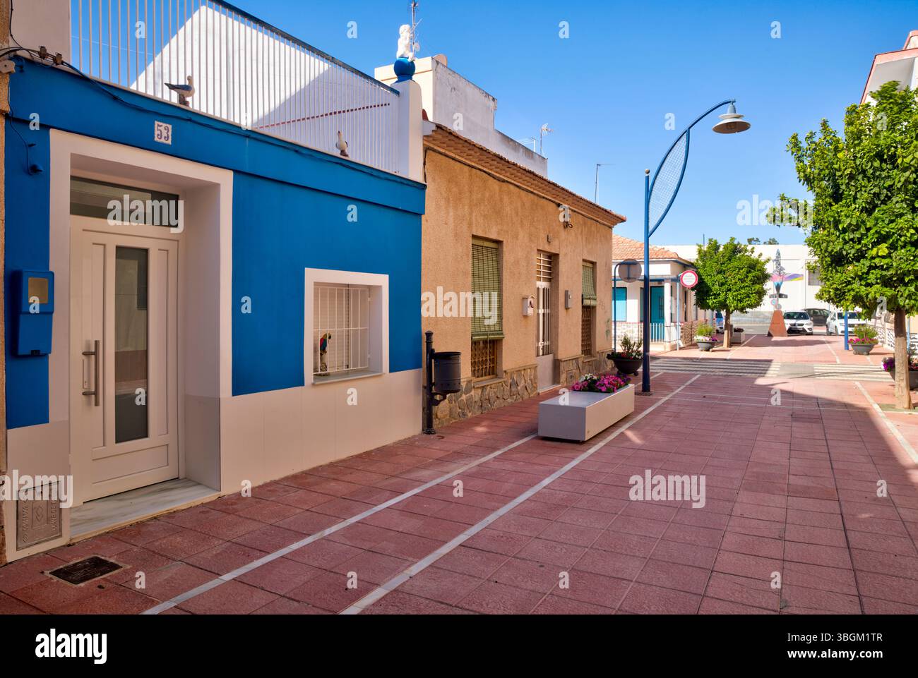Blick auf das Haus, Architektur, Stadtrundfahrt, Santiago de la Ribera, Mar Menor, autonome Region Murcia, Spanien, Stockfoto