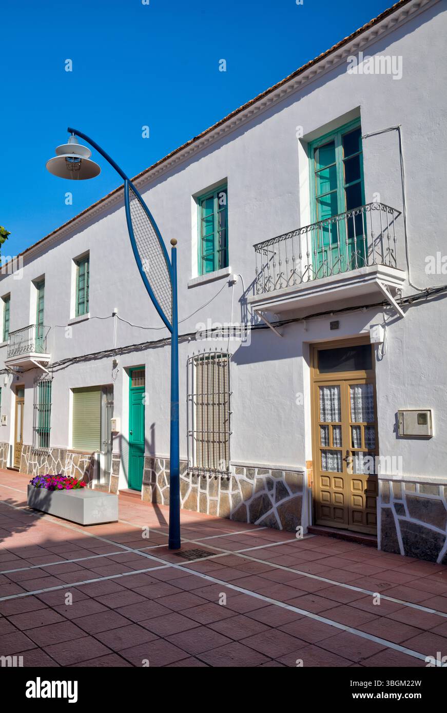 Blick auf das Haus, Fassade, Architektur, Stadtbesichtigung, Santiago de la Ribera, Mar Menor, autonome Region Murcia, Spanien, Stockfoto