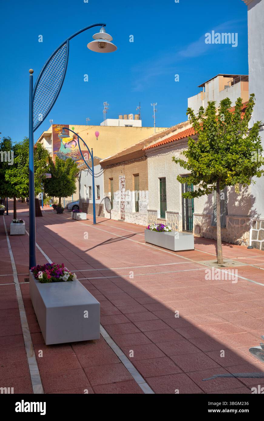 Blick auf das Haus, Fassade, Architektur, Stadtbesichtigung, Santiago de la Ribera, Mar Menor, autonome Region Murcia, Spanien, Stockfoto