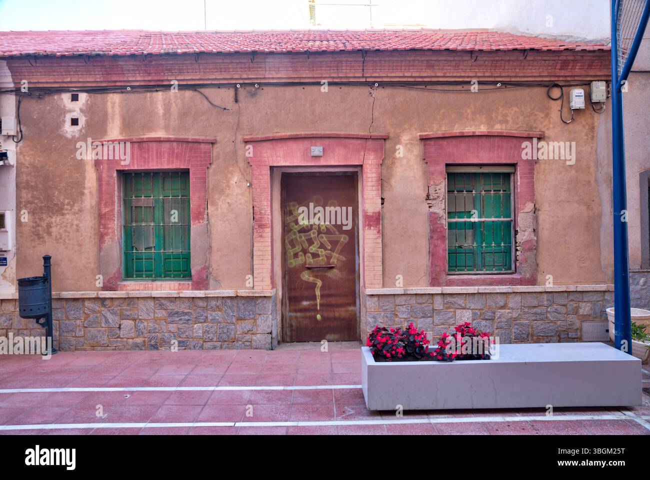 Blick auf das Haus, Fassade, Architektur, Stadtbesichtigung, Santiago de la Ribera, Mar Menor, autonome Region Murcia, Spanien, Stockfoto