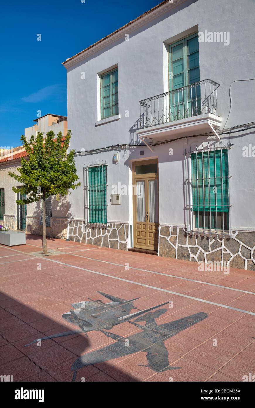 Blick auf das Haus, Fassade, Architektur, Stadtbesichtigung, Santiago de la Ribera, Mar Menor, autonome Region Murcia, Spanien, Stockfoto