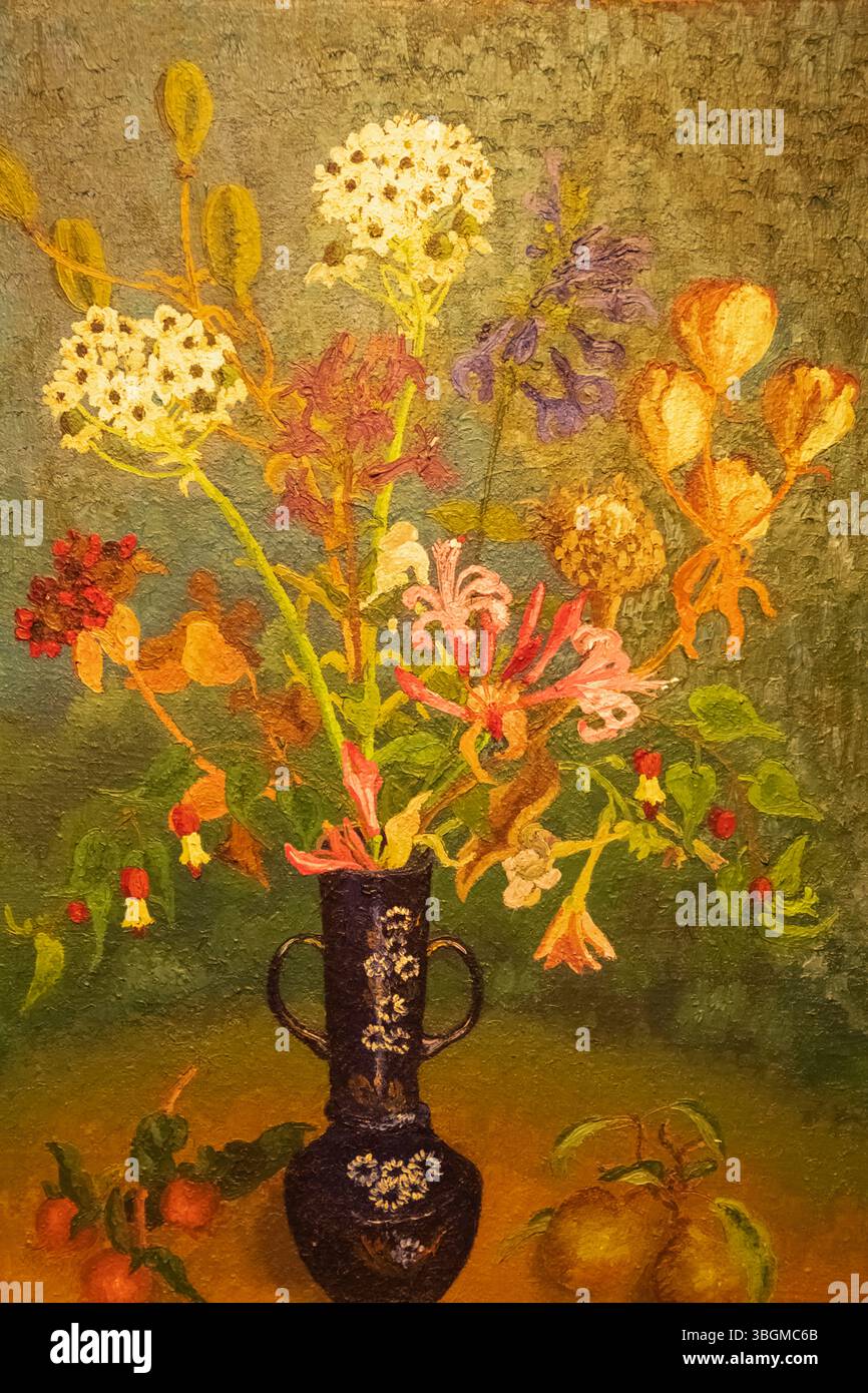 Gemälde mit dem Titel „Winterblumen“ von Cedric Morris aus dem Jahr 1959 Stockfoto