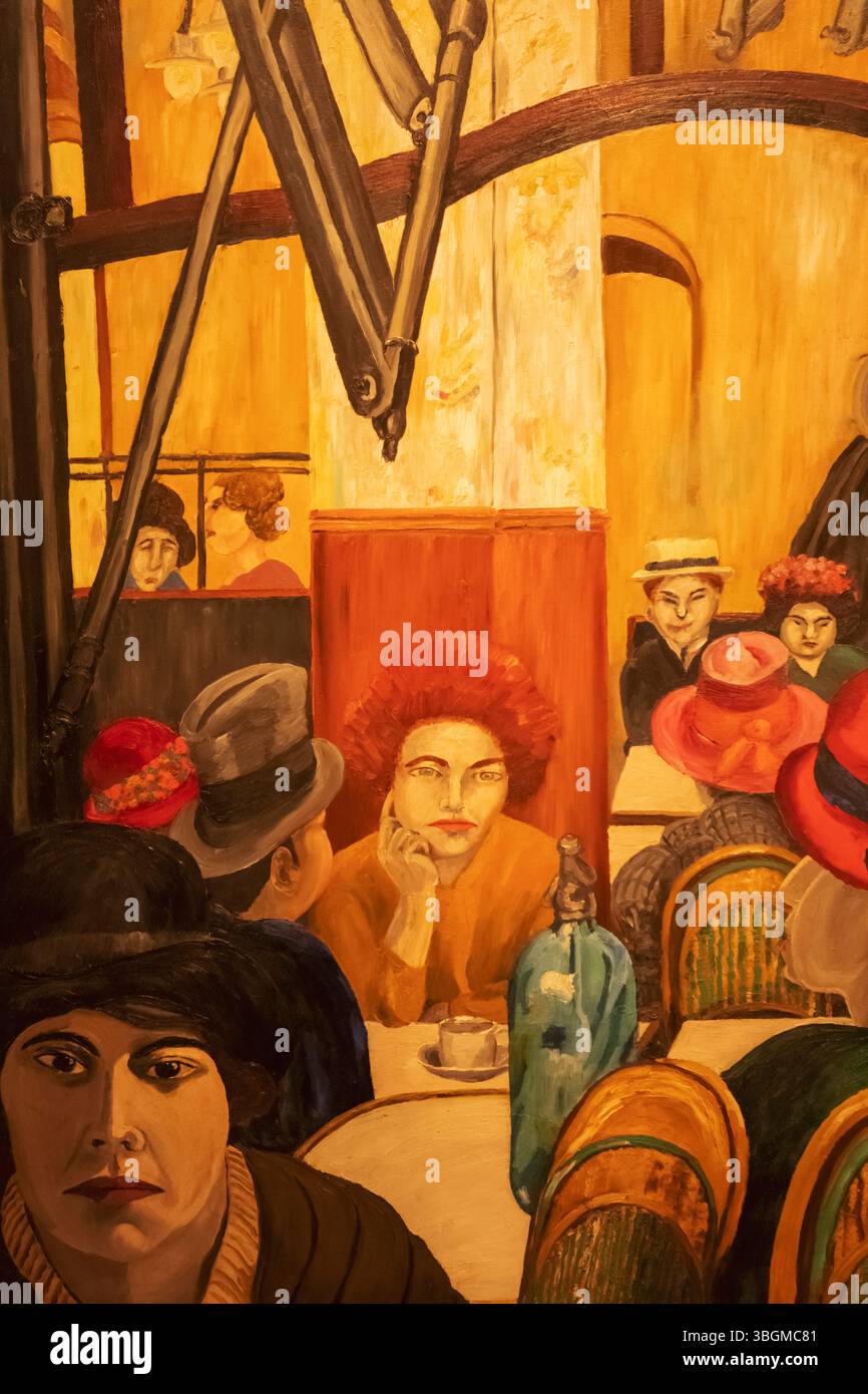 Gemälde mit dem Titel 'Cafe La Rotonde, Paris' von Cedric Morris aus dem Jahr 1921 Stockfoto