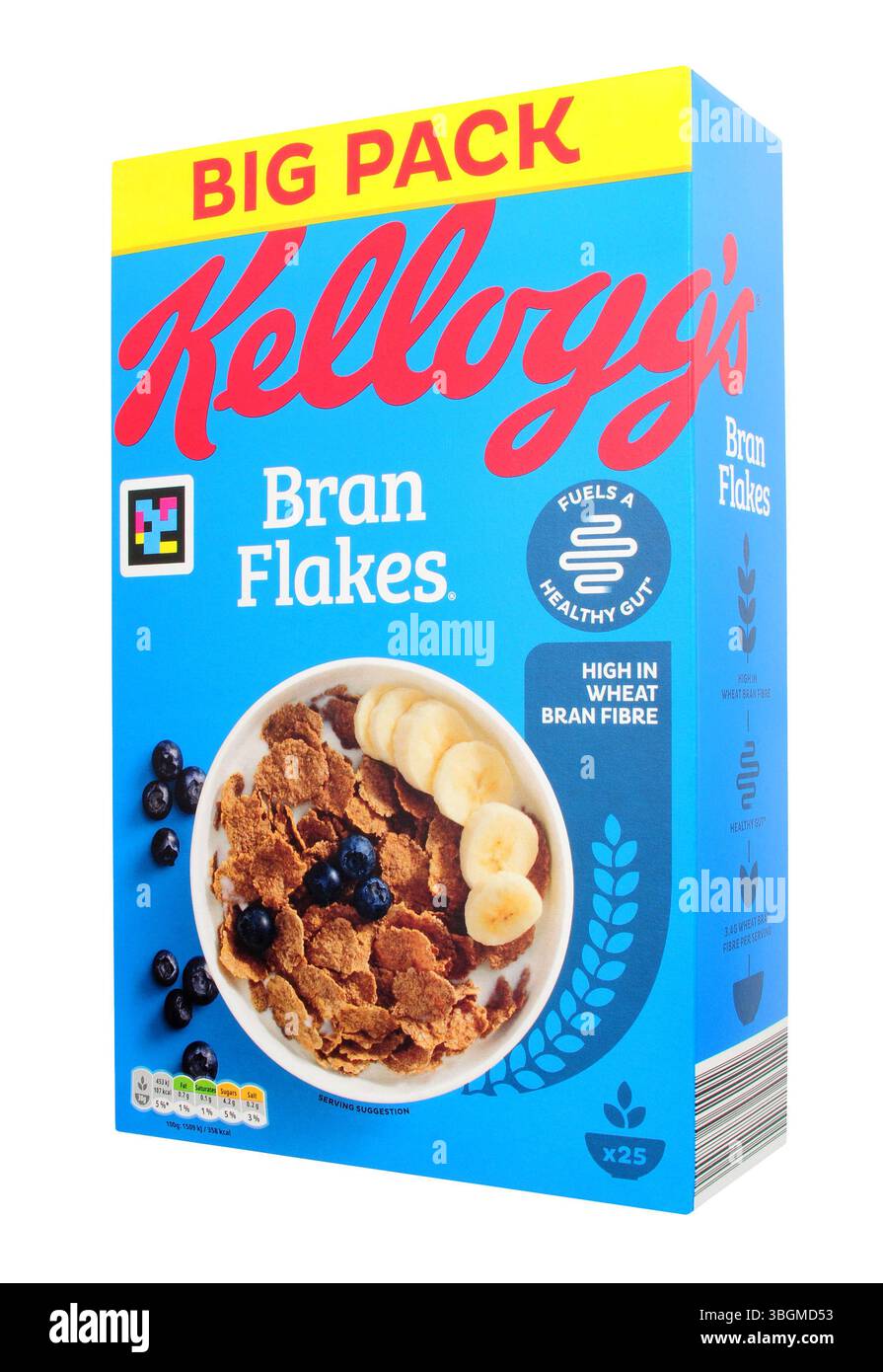 Kellogg's Kleie Flocken Pack knusprige Vollkorn-Getreideflocken in einer 750-g-Packung Stockfoto