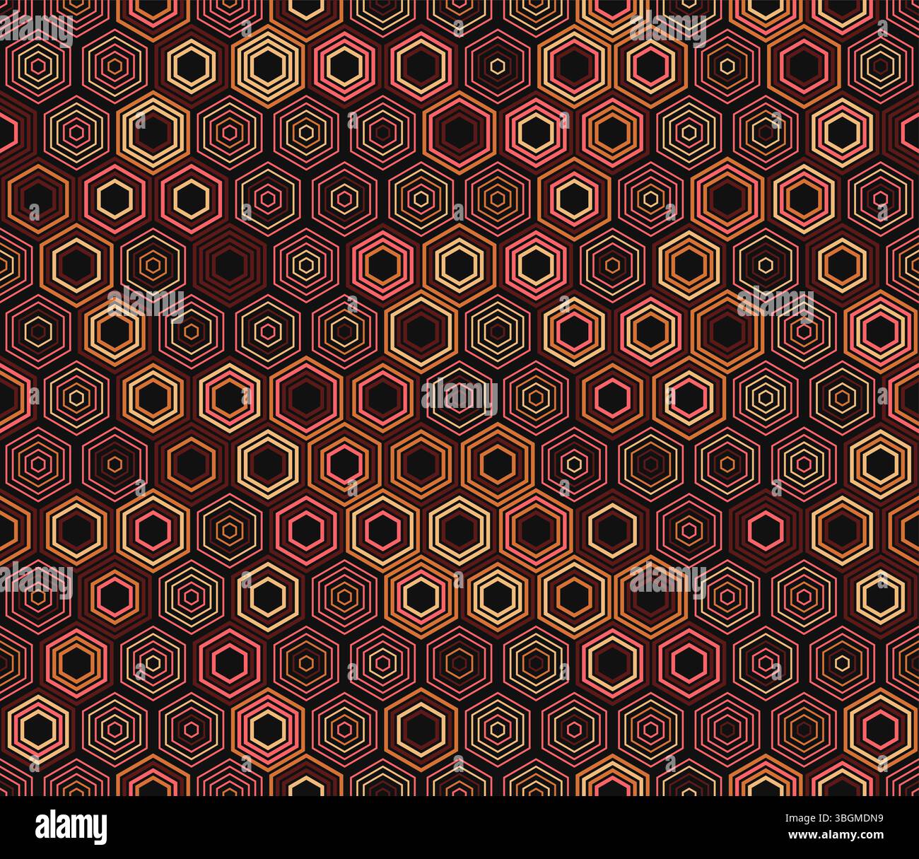 Hintergrund mit Hexagon-Muster. Geometrische Formen in unterschiedlichem Stil und Farbe. Sechskantmuster. Tileable-Muster. Nahtloser Hintergrund. Stock Vektor