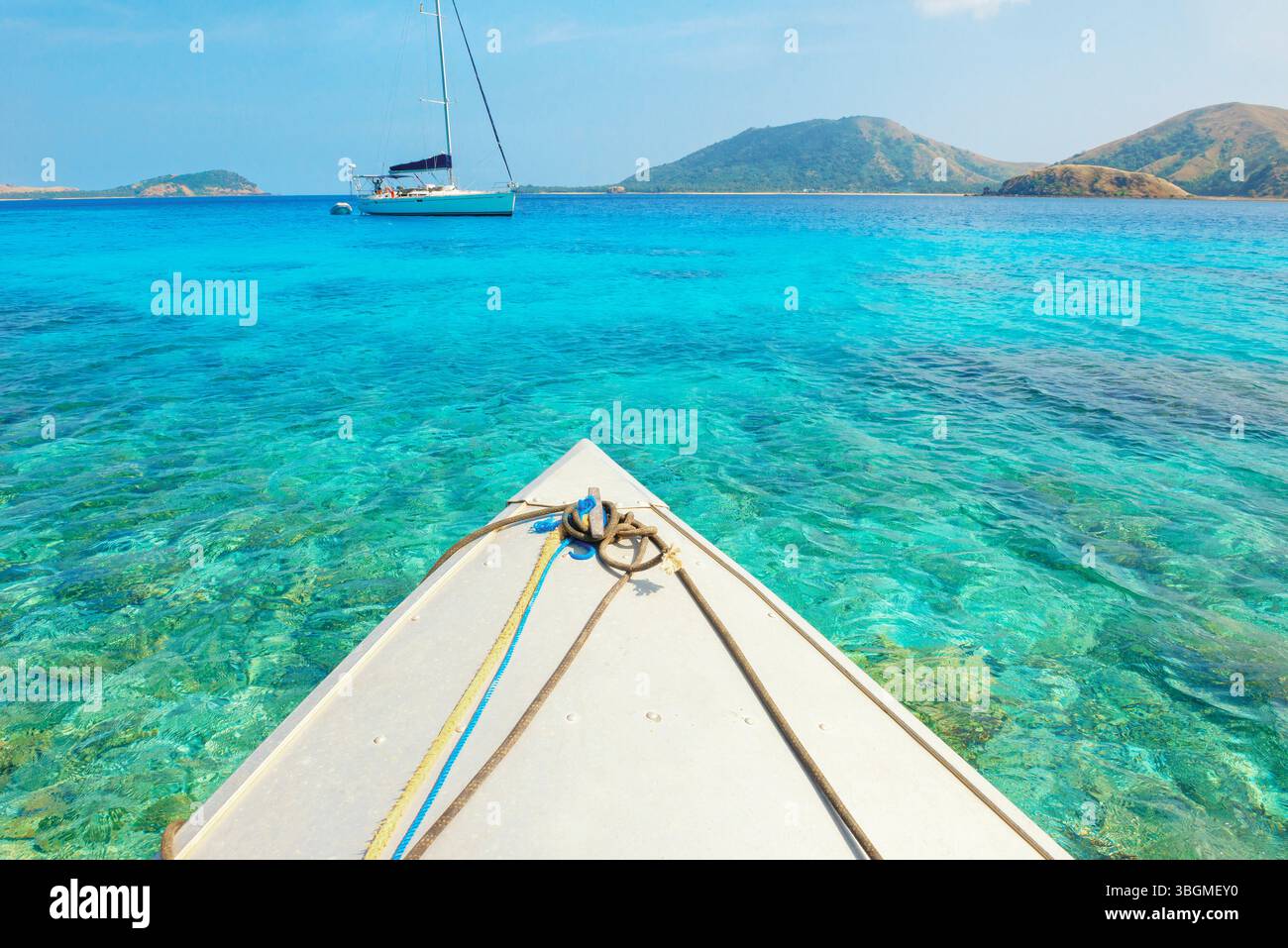 Segeln mit Seeschiffen, Yasawa, Yasawa, Fidschi Stockfoto