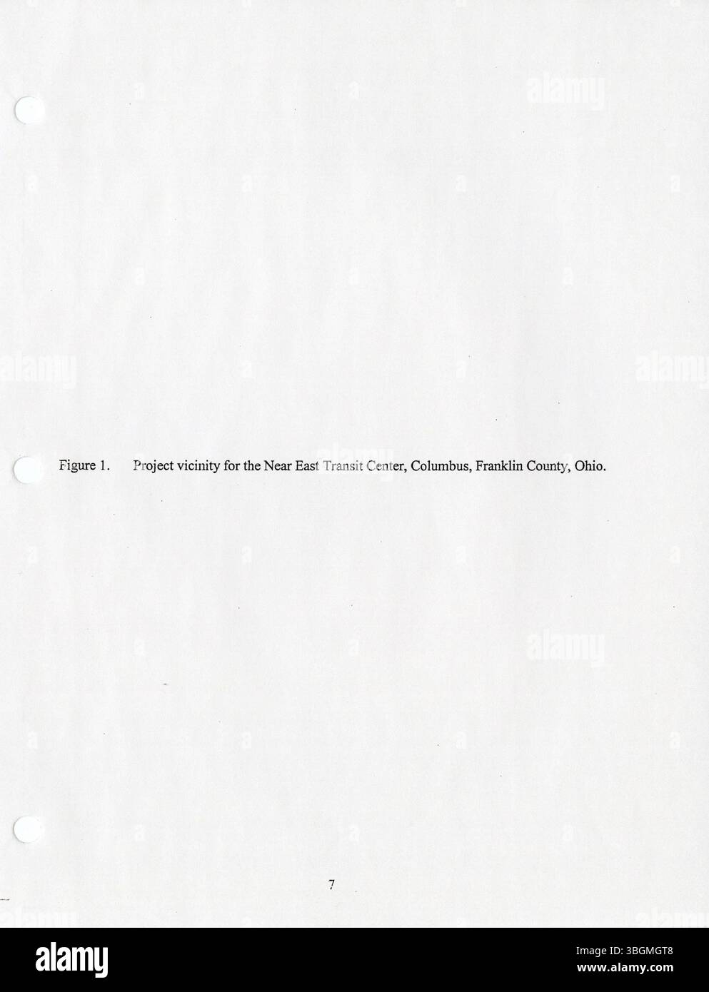 Diese Umweltverträglichkeitsprüfung 2004 wurde von der Central Ohio Regional Transit Authority (COTA) für den Standort des Near East Transit Center an der südöstlichen Ecke von Main Street und Champion Avenue in Columbus, Ohio, in Auftrag gegeben. Stockfoto